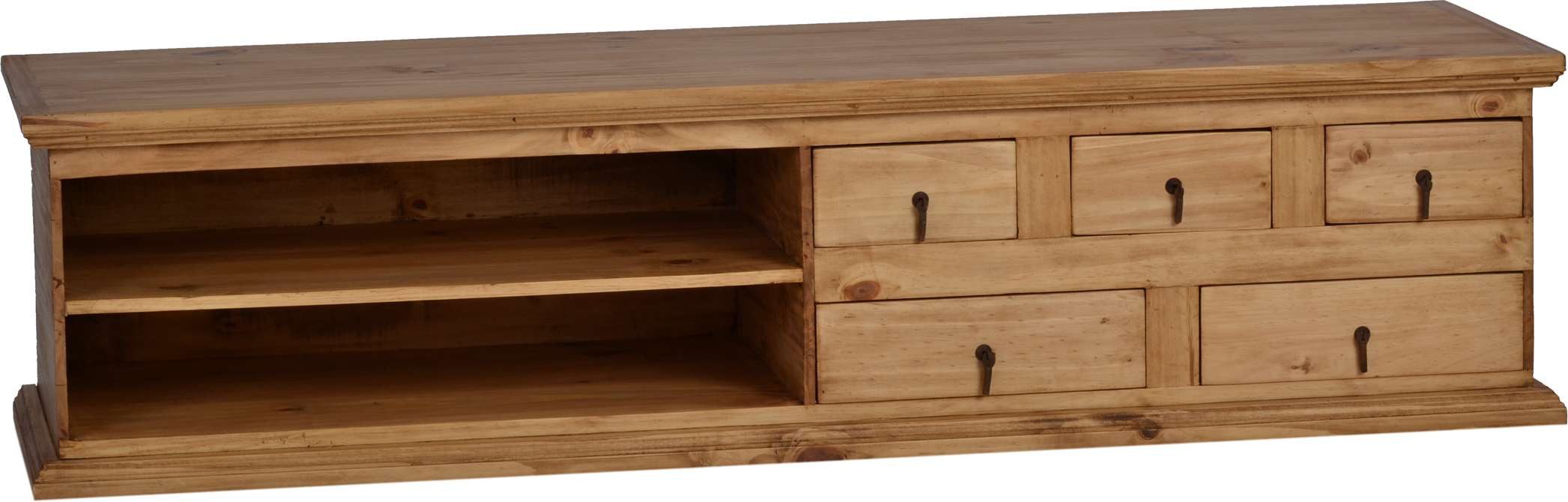 MiaMöbel TV-Board Mexico, aus massivem Pinienholz Honig