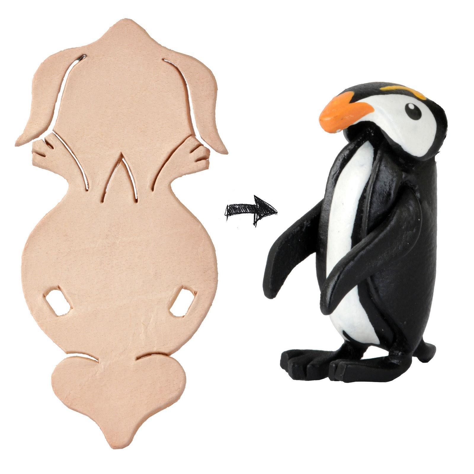 Schlüsselanhänger Set Pinguin DIY Figur aus Leder