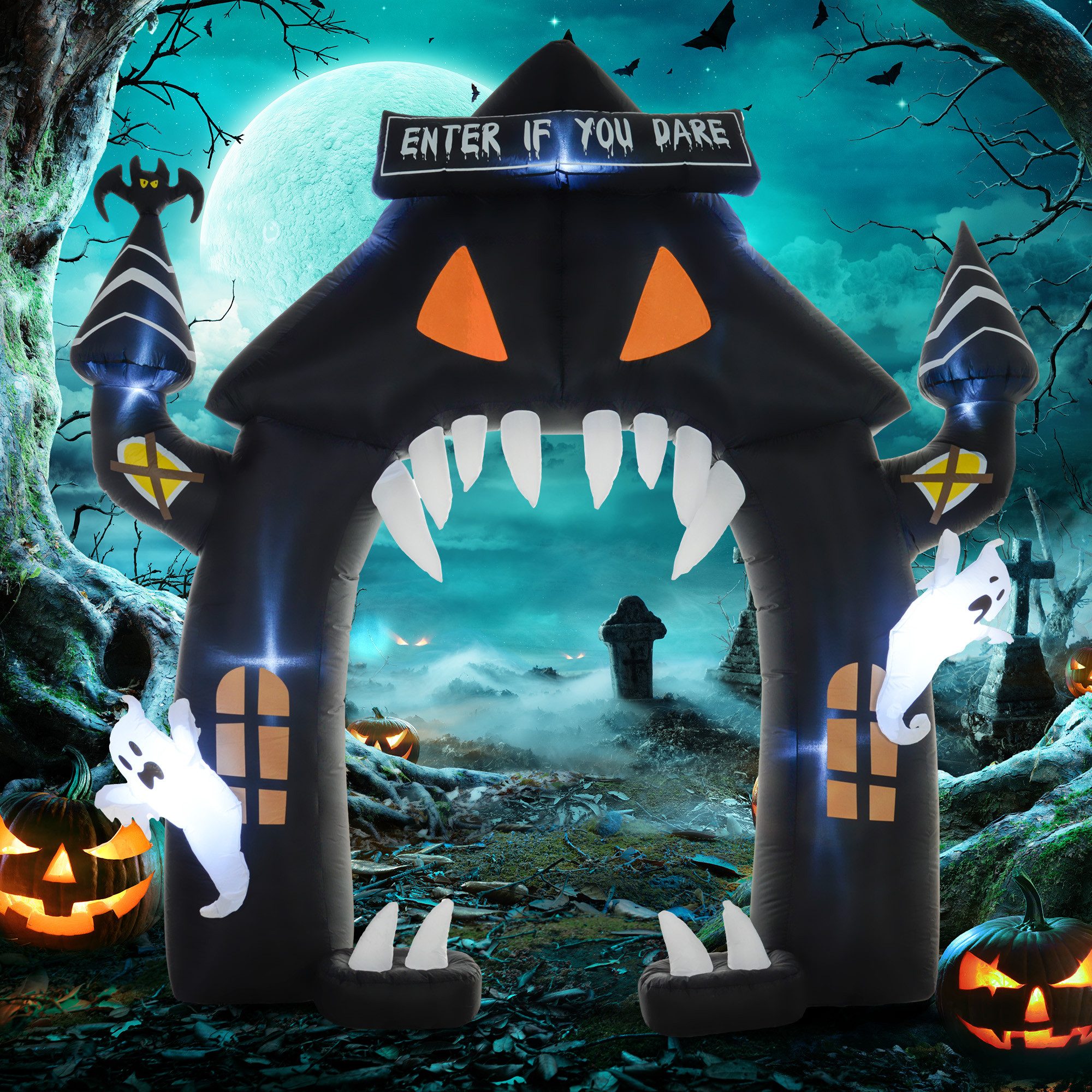 Outsunny Dekofigur 300 cm hoch, mit LED-Beleuchtung (Halloween Dekoration, günstig online kaufen