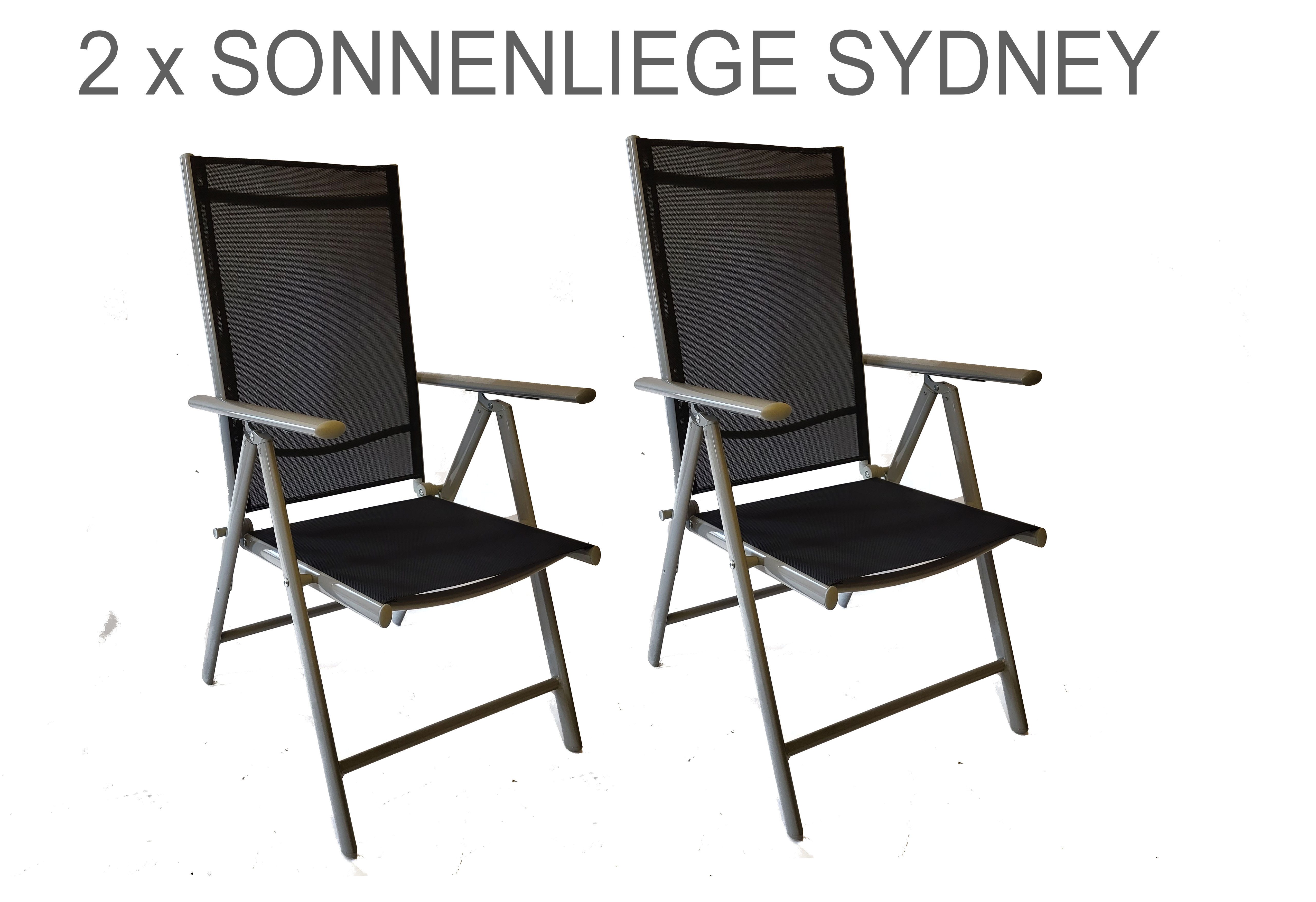 BruKa Gartenstuhl Set - 2 Stühle SYDNEY Klappstuhl Stuhl Hochlehner klappbar