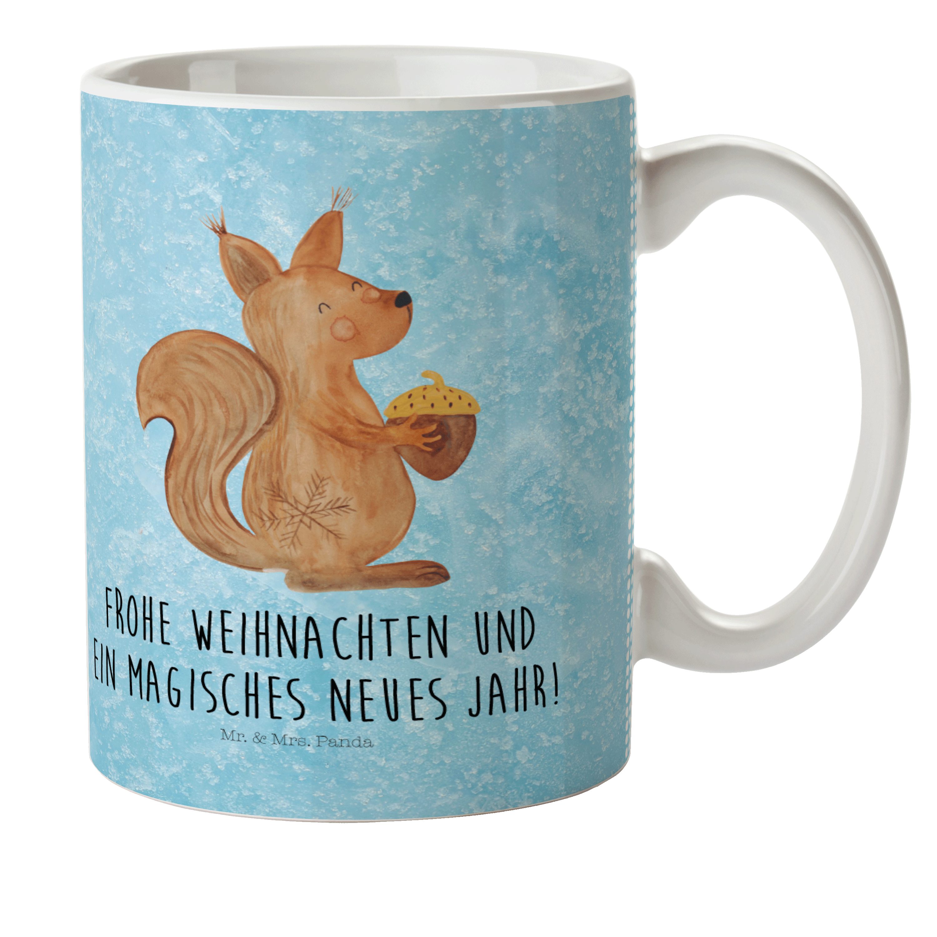 Mr. & Mrs. Kaffeetasse, - Weihnachtszeit - Eisblau Geschenk, Panda Kinderbecher Neujah, Eichhörnchen Kunststoff