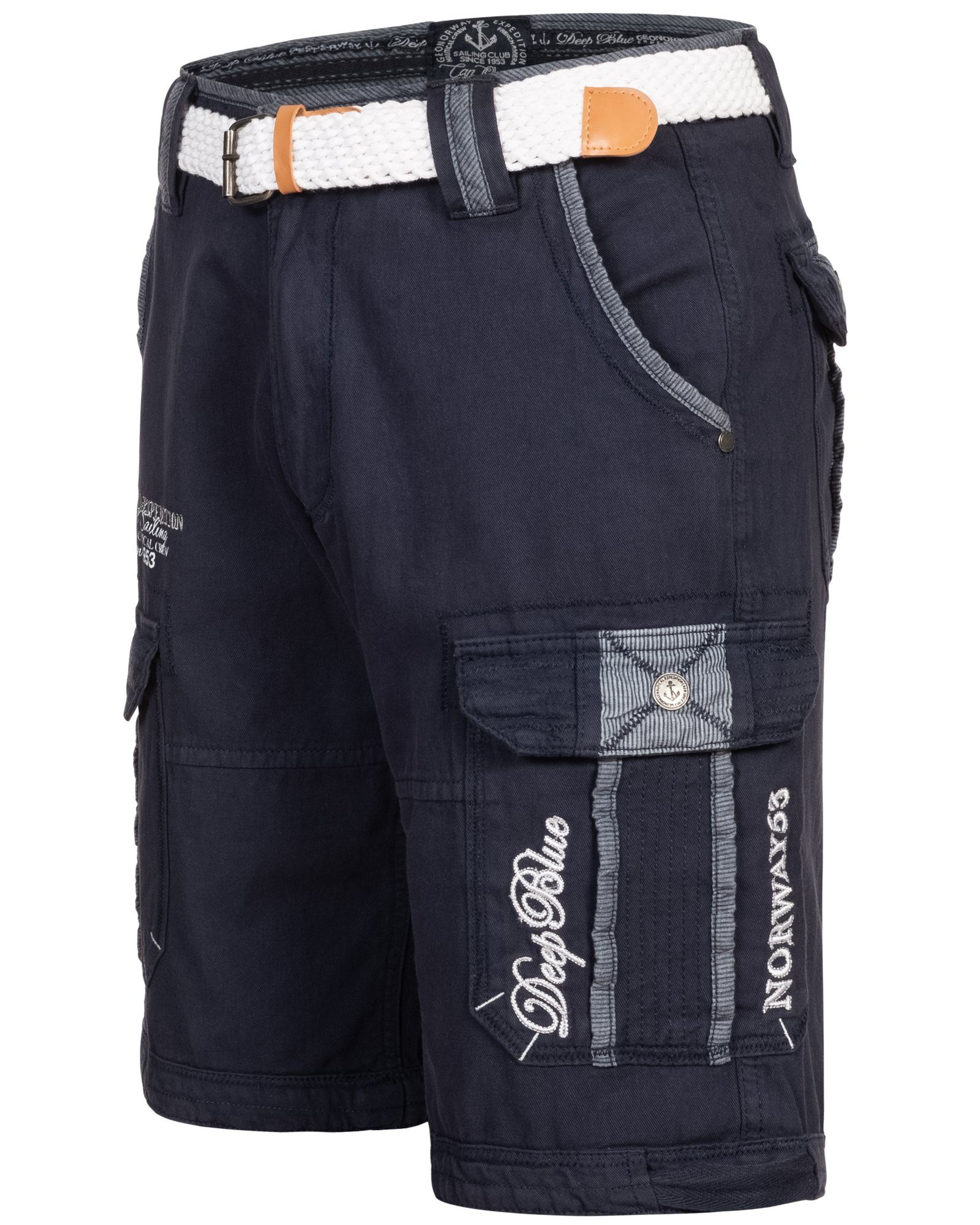 Geographical Norway Shorts Herren Cargo Shorts Kurze Hose Short Bermuda Knielang Sommer + Gürtel