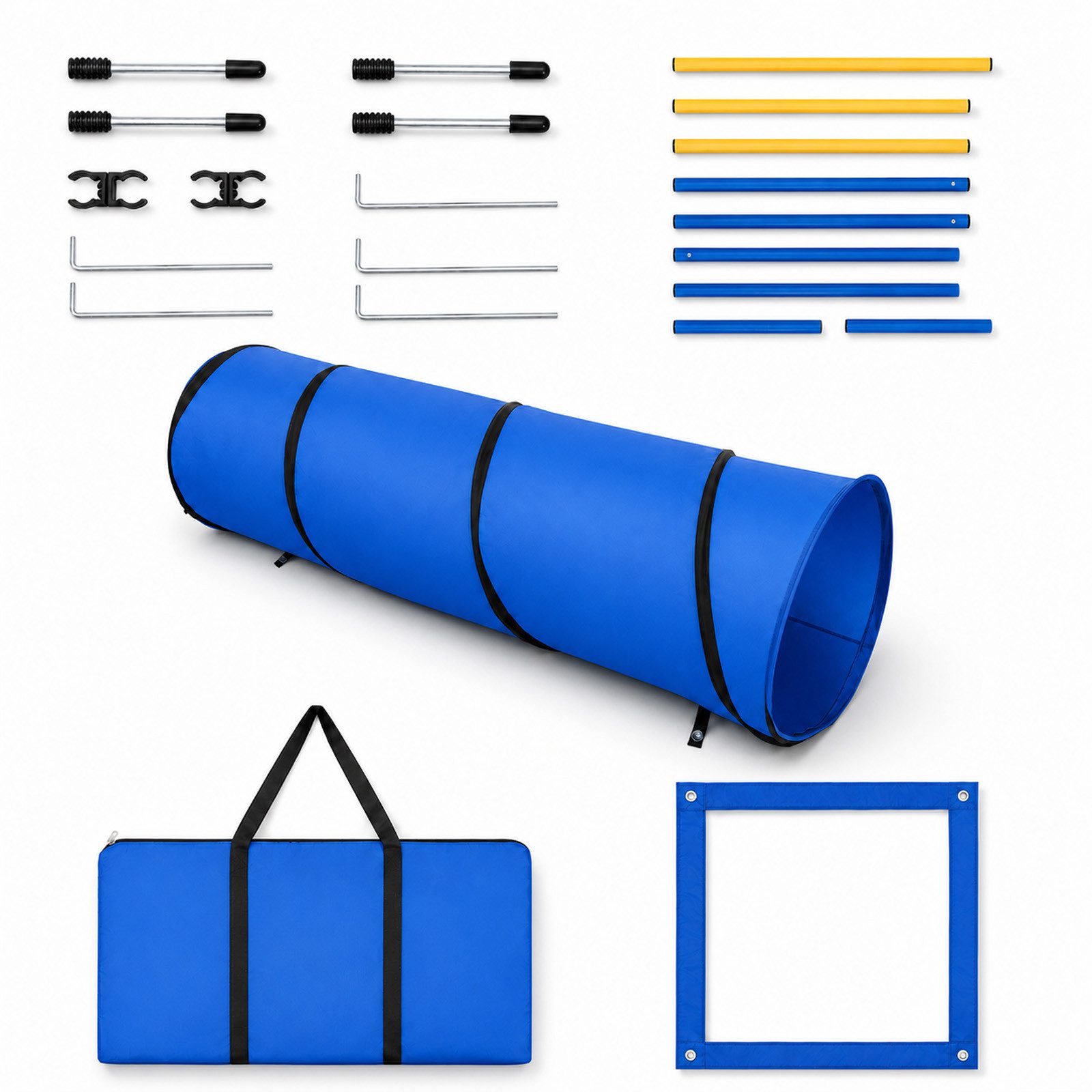 Youyijia Hundepfeife Hunde Agility Tunnel Set, Faltbarer Trainingstunnel mit Sprungring