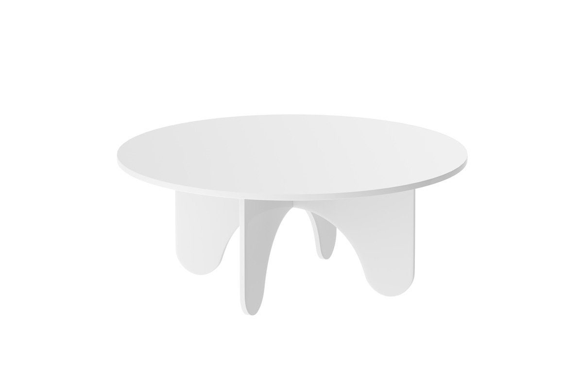 HRL-111 cm cm designimpex 40 Weiß x Hochglanz Couchtisch Design Wohnzimmertisch Tisch 100 Rund Hochglanz