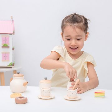 New Classic Toys® Spielzeug-Polizei Einsatzset Tee Set 14 Teile Kinderspielzeug aus Holz Kinderküchen-Zubehör