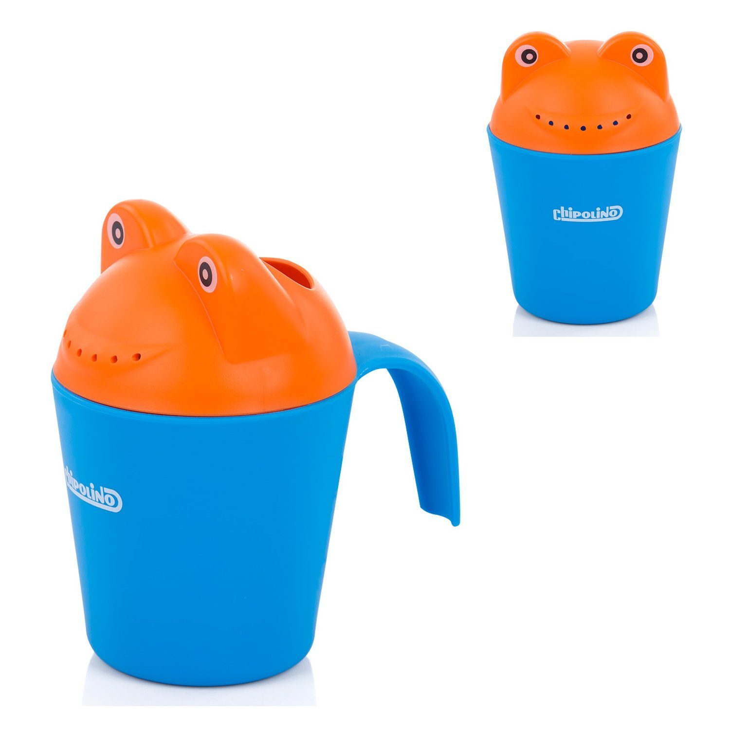 ab 10 Monaten blau Badespielzeug Griff Chipolino weiche Kanten Froggy, Baby Badetasse ergonomischer