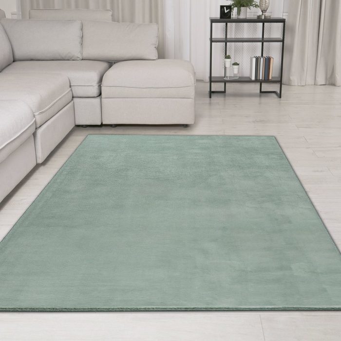 Teppich Moderner Teppich hoch und weich in schönem hellgrün TeppichHome24 rechteckig