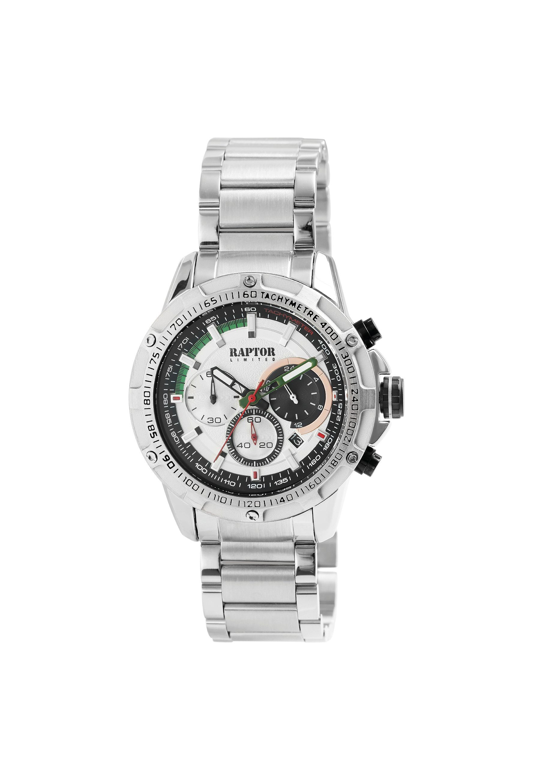 Raptor Limited Quarzuhr Omran Herrenuhr Chronograph mit Edelstahlband 3 Bar