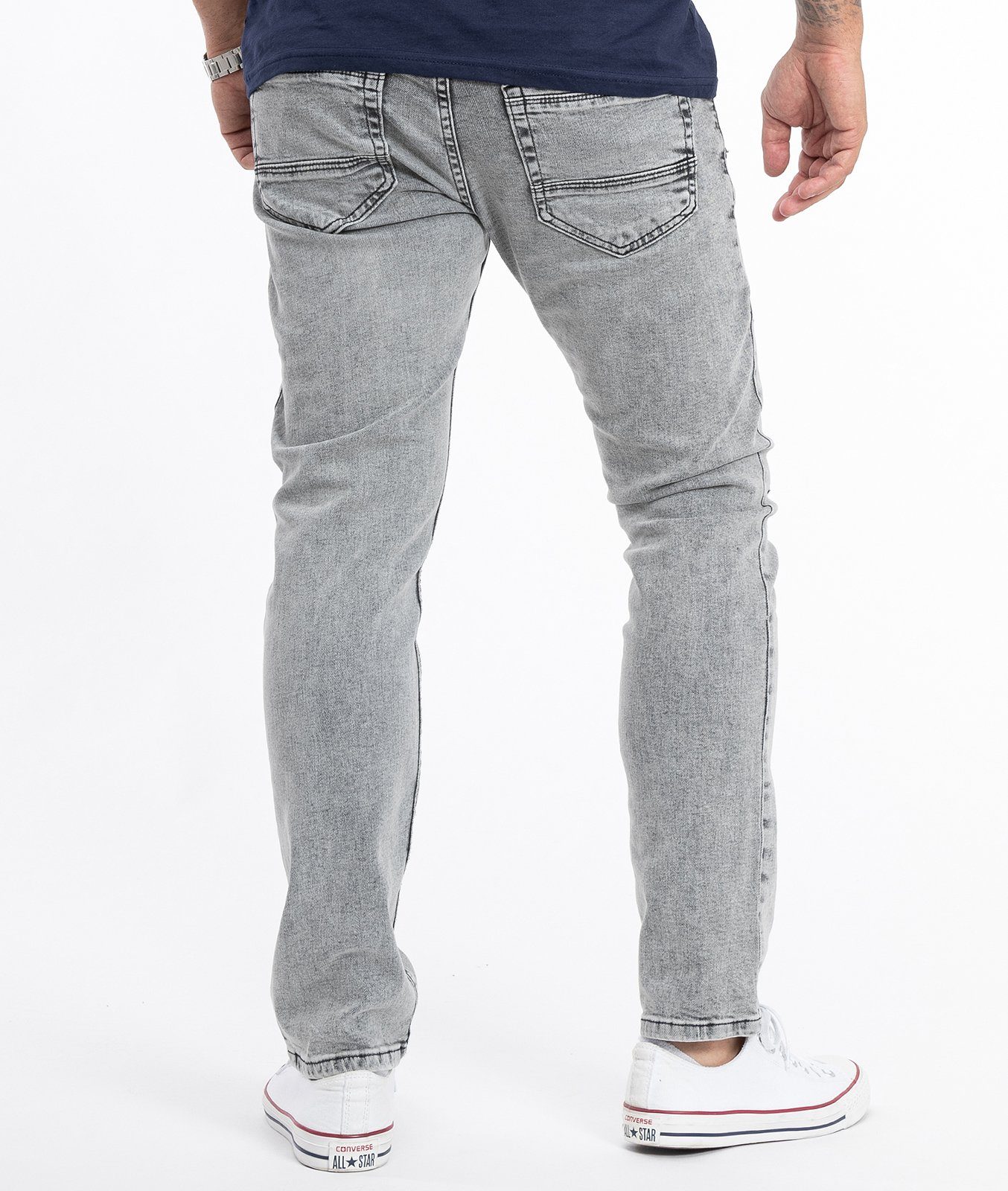 Rock Creek Straight-Jeans Herren Jeans Stonewashed Grau RC-2360 – Bild 3 von 5
