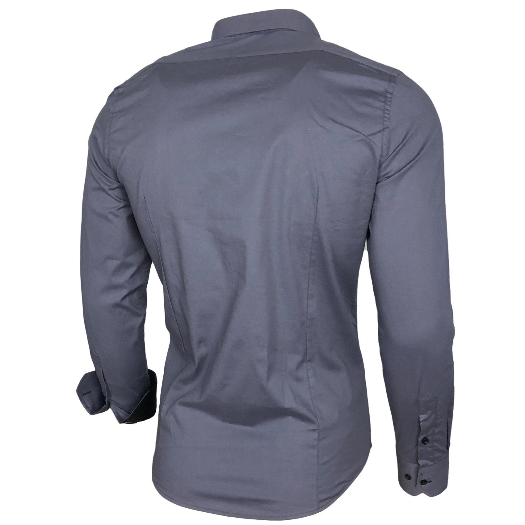 Baxboy Langarmhemd Baxboy Herren Kontrast Hemden Business Freizeit modernes Hemd B-500