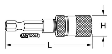KS Tools Ratschenringschlüssel, 1/4" Magnetischer Bithalter mit Tiefeneinstellung