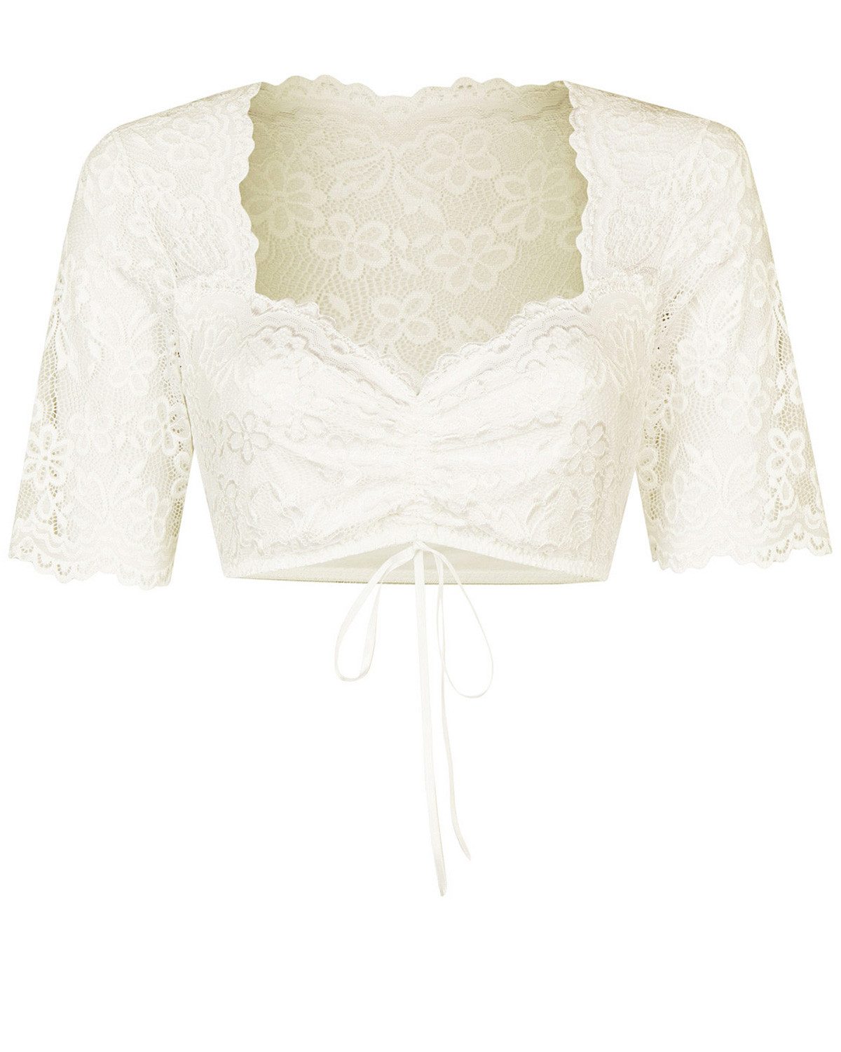 Nina Von C. Dirndlbluse Halbarm Spitzen 'Amira' 16464326, Champagner – Bild 3 von 4