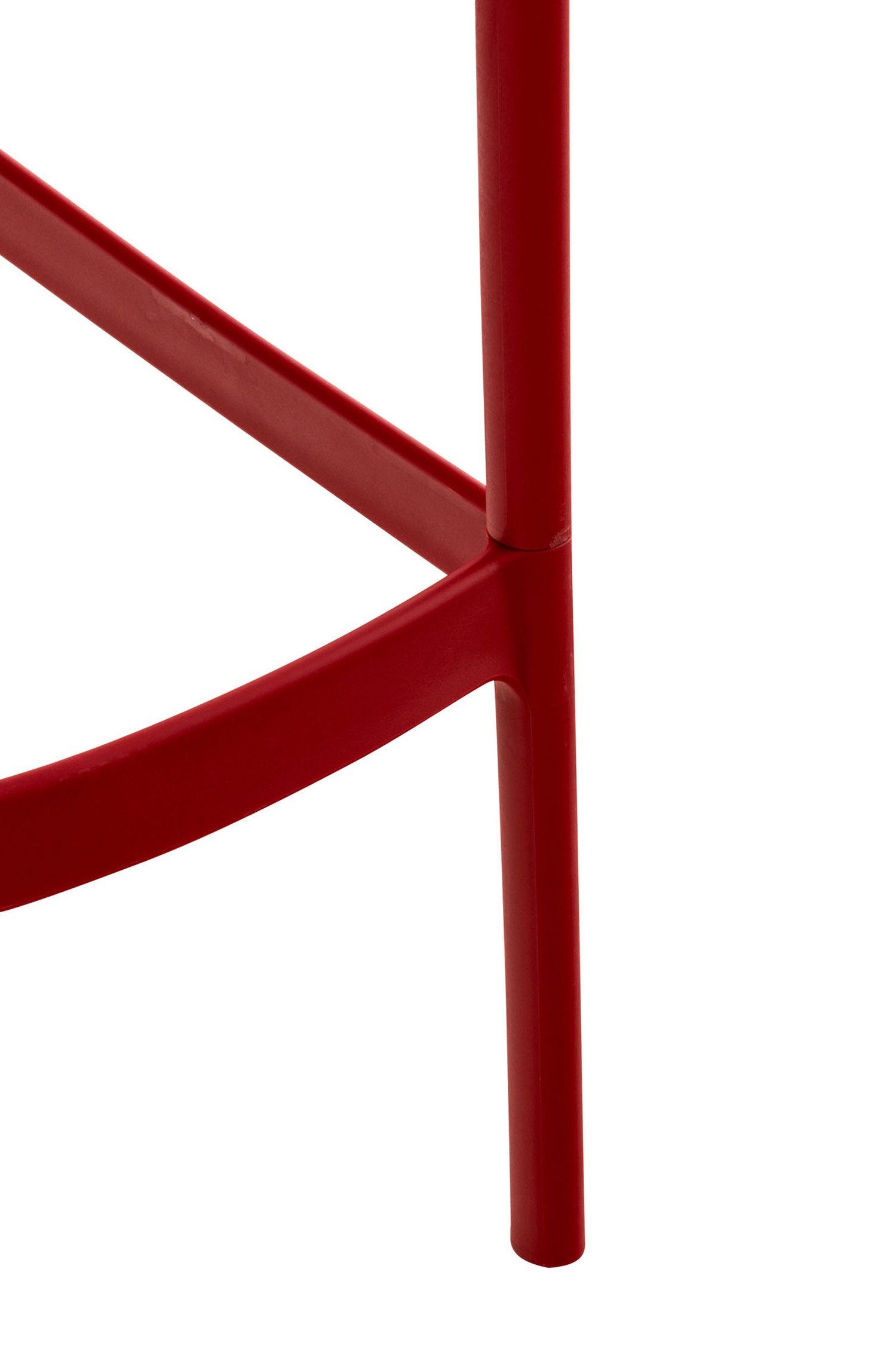 Hocker TPFLiving - (mit Kunststoff & - Fußstütze Barhocker Theke Kunststoff Sitzfläche: Air Rot angenehmer Gestell Küche), für