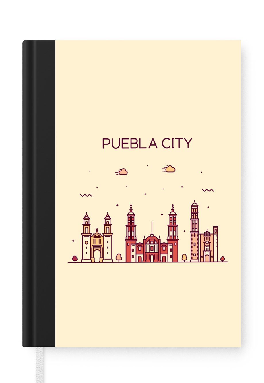 MuchoWow Notizbuch Mexiko - Skyline - Puebla, Journal, Merkzettel, Tagebuch, Notizheft, A5, 98 Seiten, Haushaltsbuch