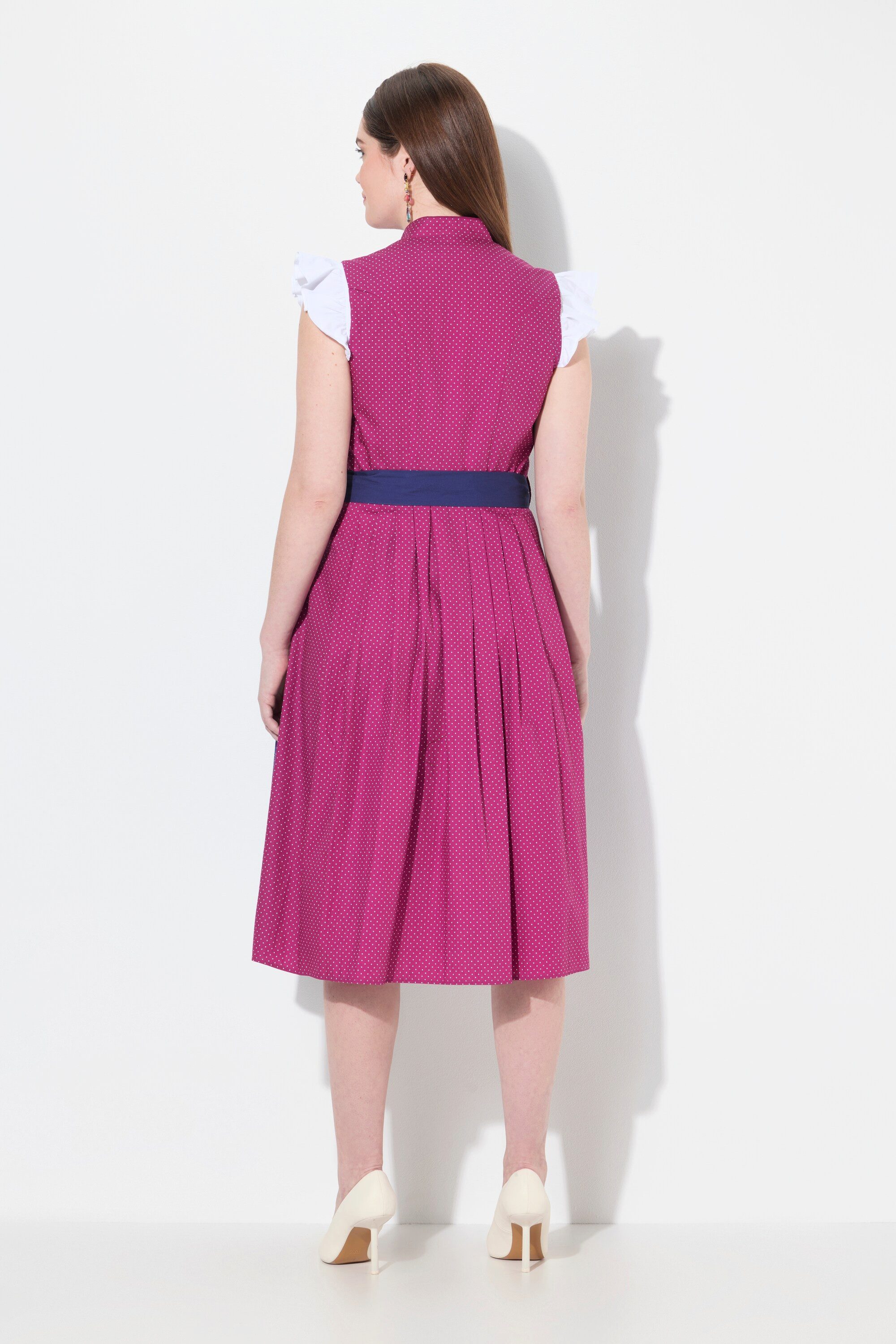 Ulla Popken Dirndl Dirndl Stehkragen Schmuckknöpfe ärmellos