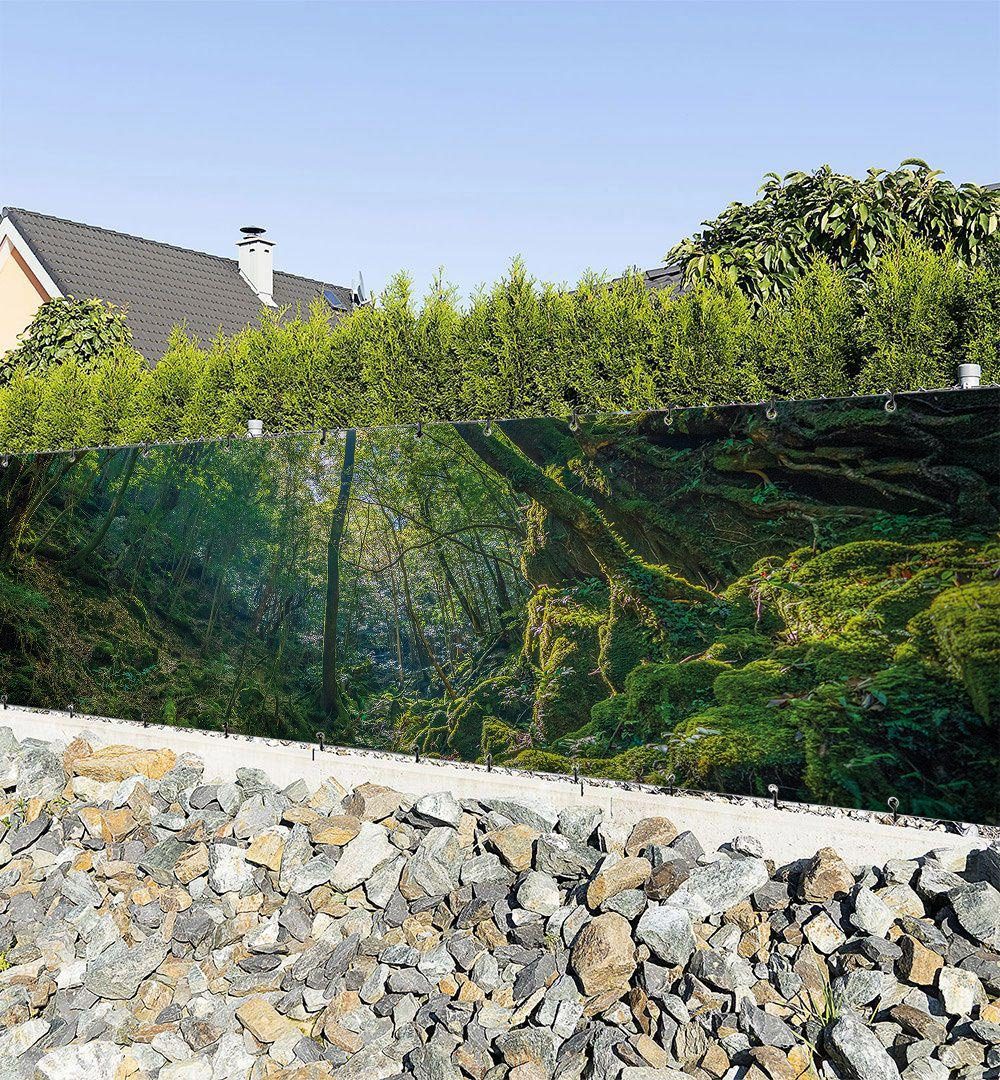 Sichtschutzzaunmatten Zaunbanner Felsiger Wald Sichtschutz Garten Zaun