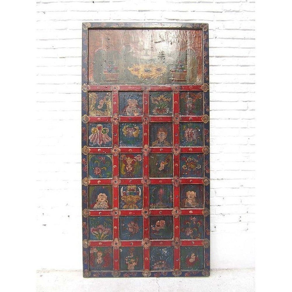 Luxury-Park-Direct Kommode China buddhistisches Wandbild traditionell bemalter Rahmen Pinie.Luxur