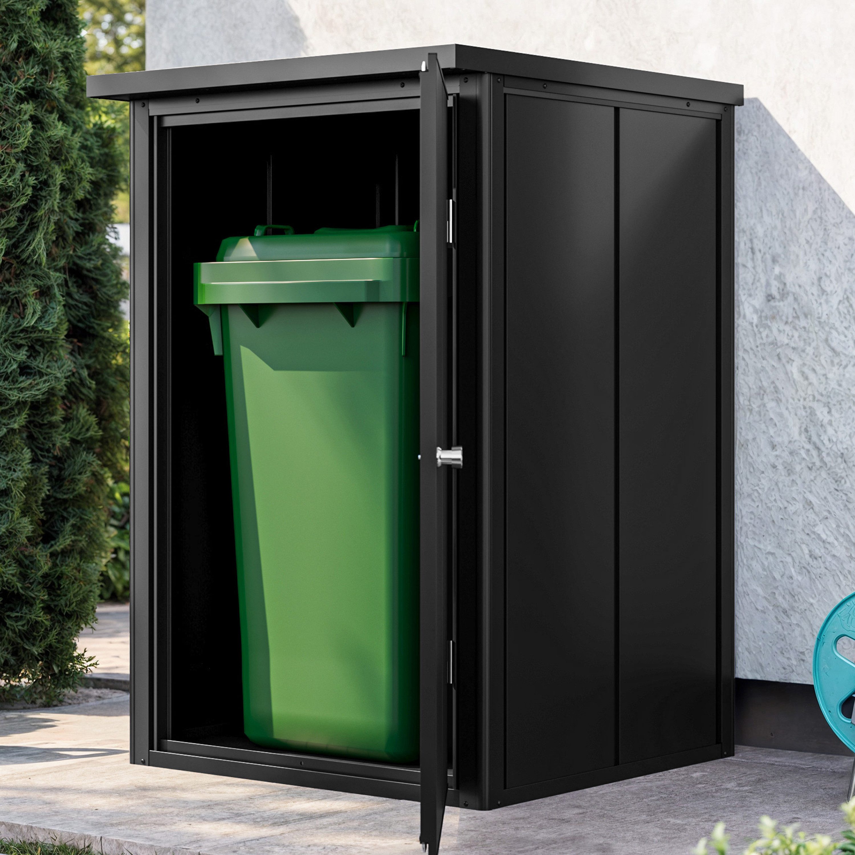 GFP Garten-Geräteschrank Gartenschrank Gerätehaus Geräteschuppen Franz Anthrazit, BxT: 84x131 cm, BxTxH 84x84x131 cm