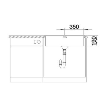 Blanco Edelstahlspüle BLANCO ANDANO 700-IF/A Edelstahl Seidenglanz mit InFino Ablaufsystem, 74/50 cm