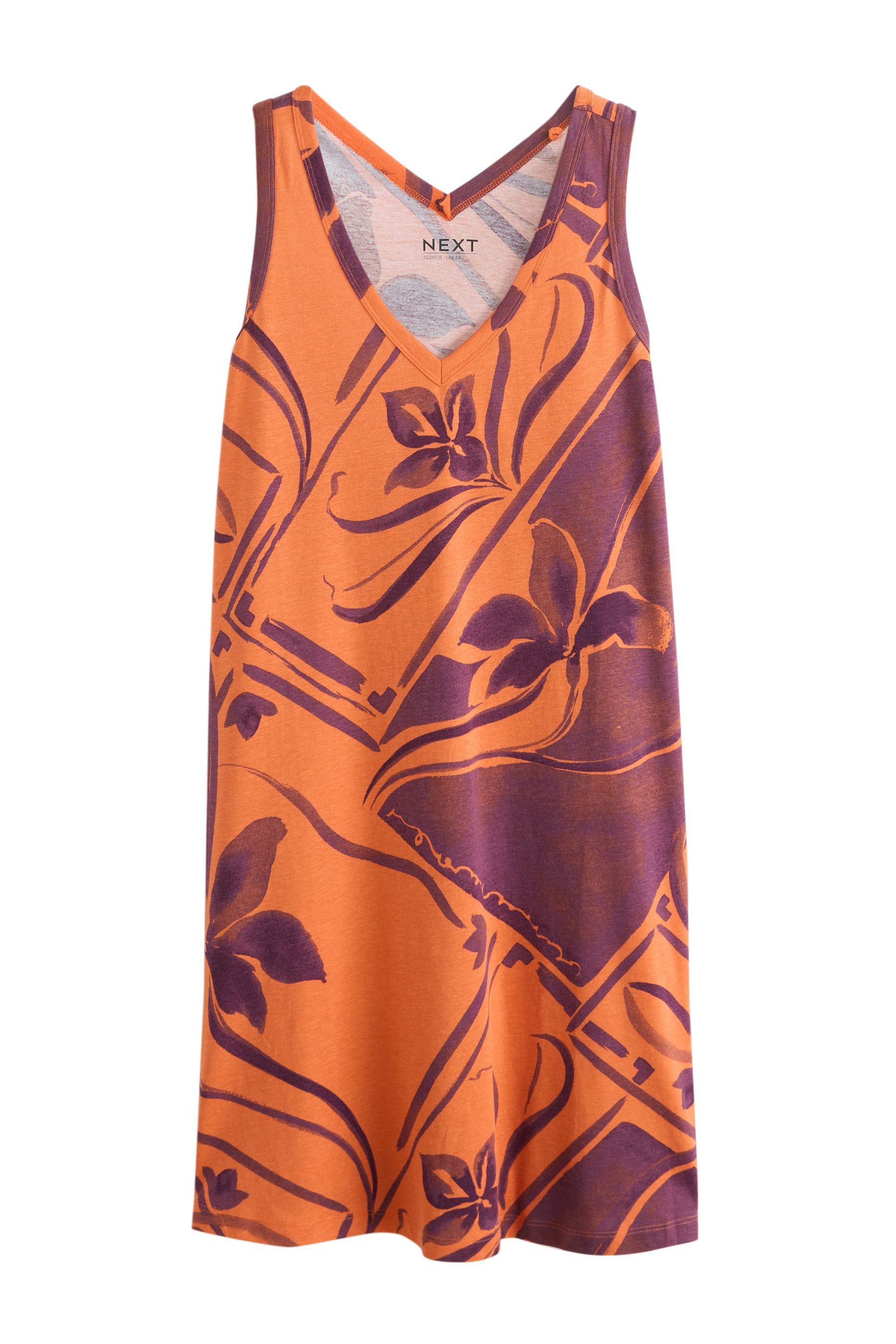 Next Jerseykleid Ärmelloses Schlabberkleid mit V-Ausschnitt (1-tlg)