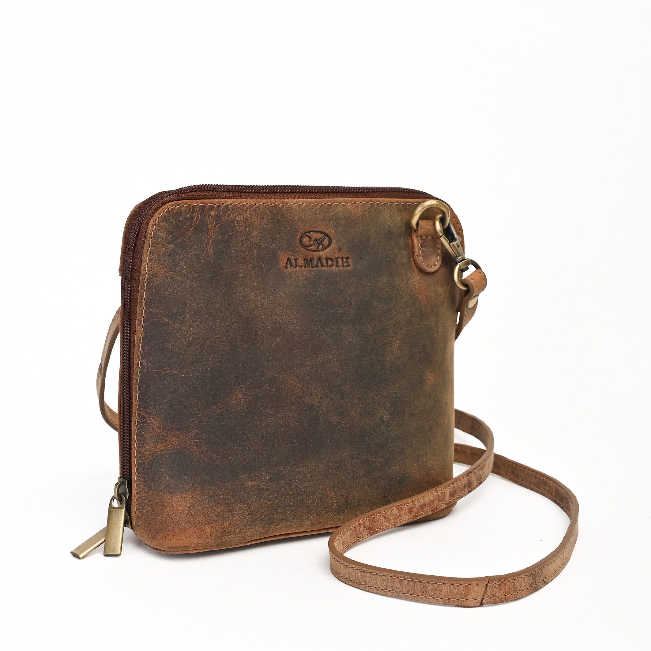 ALMADIH Umhängetasche Damen Leder DAISY Damentasche Schultertasche Freizeittasche.