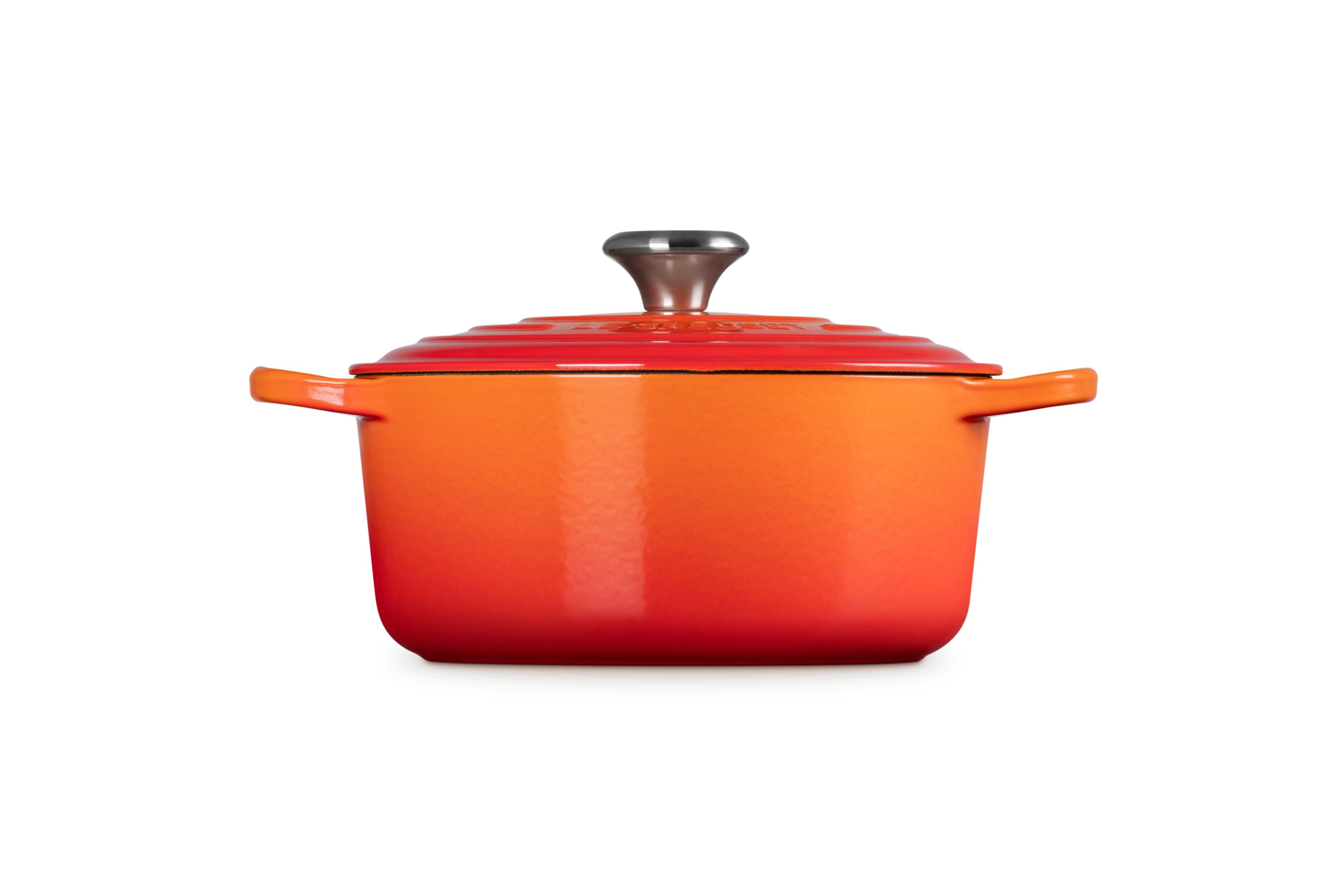 LE CREUSET Bräter Signature Gusseisen-Bräter, Gusseisen, Rund, Ø 24 cm, 3,5 l, 4,31 kg, Ofenrot, 21177240902430