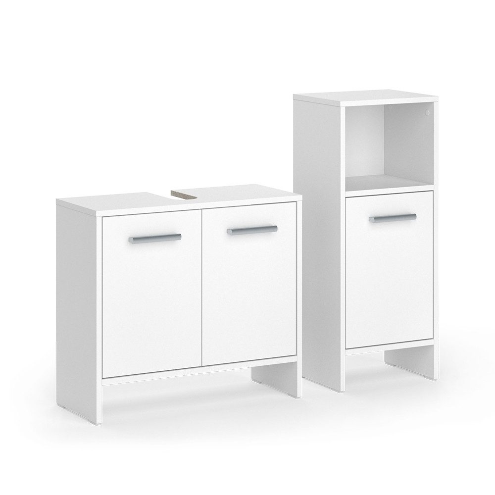 Vicco Badmöbel-Set Karli, Weiß, 2 Teile, günstig online kaufen