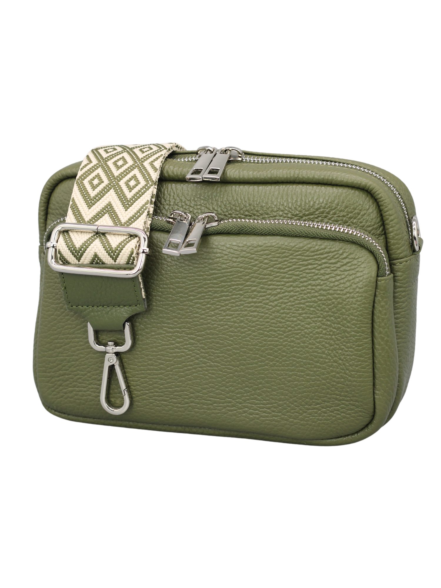 Adel Bags Schultertasche BELLA Umhängetasche für Damen, Schultertasche mit 2 Wechselriemen, echtes Leder, hergestellt in Italien