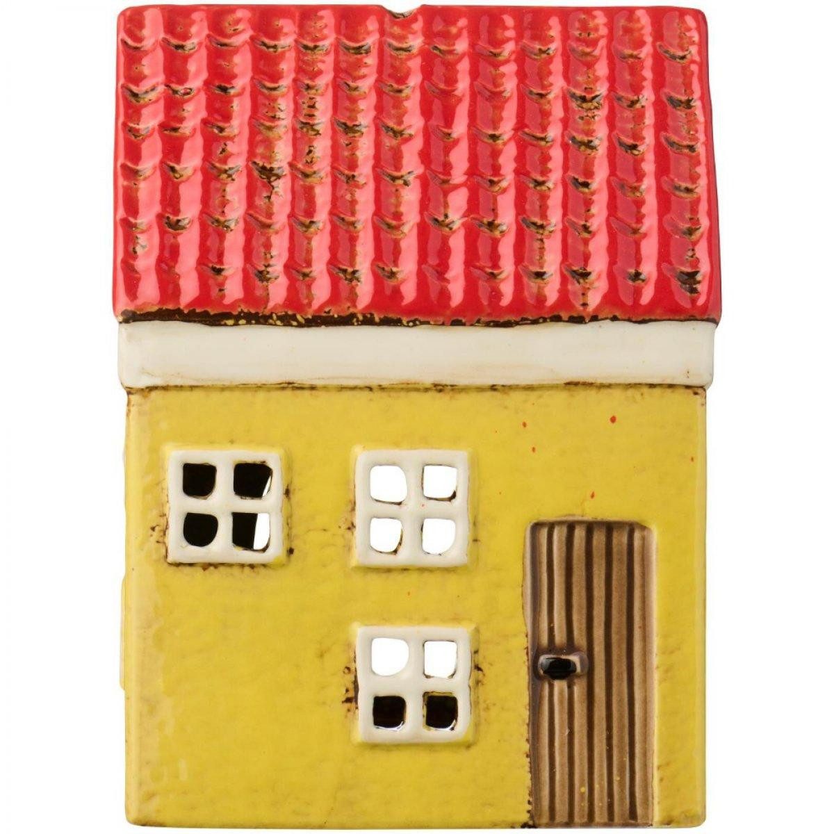 Ib Laursen Kerzenhalter Ib Laursen Lichthaus Haus für Teelicht My Home Town Braune Tür (11x7,8