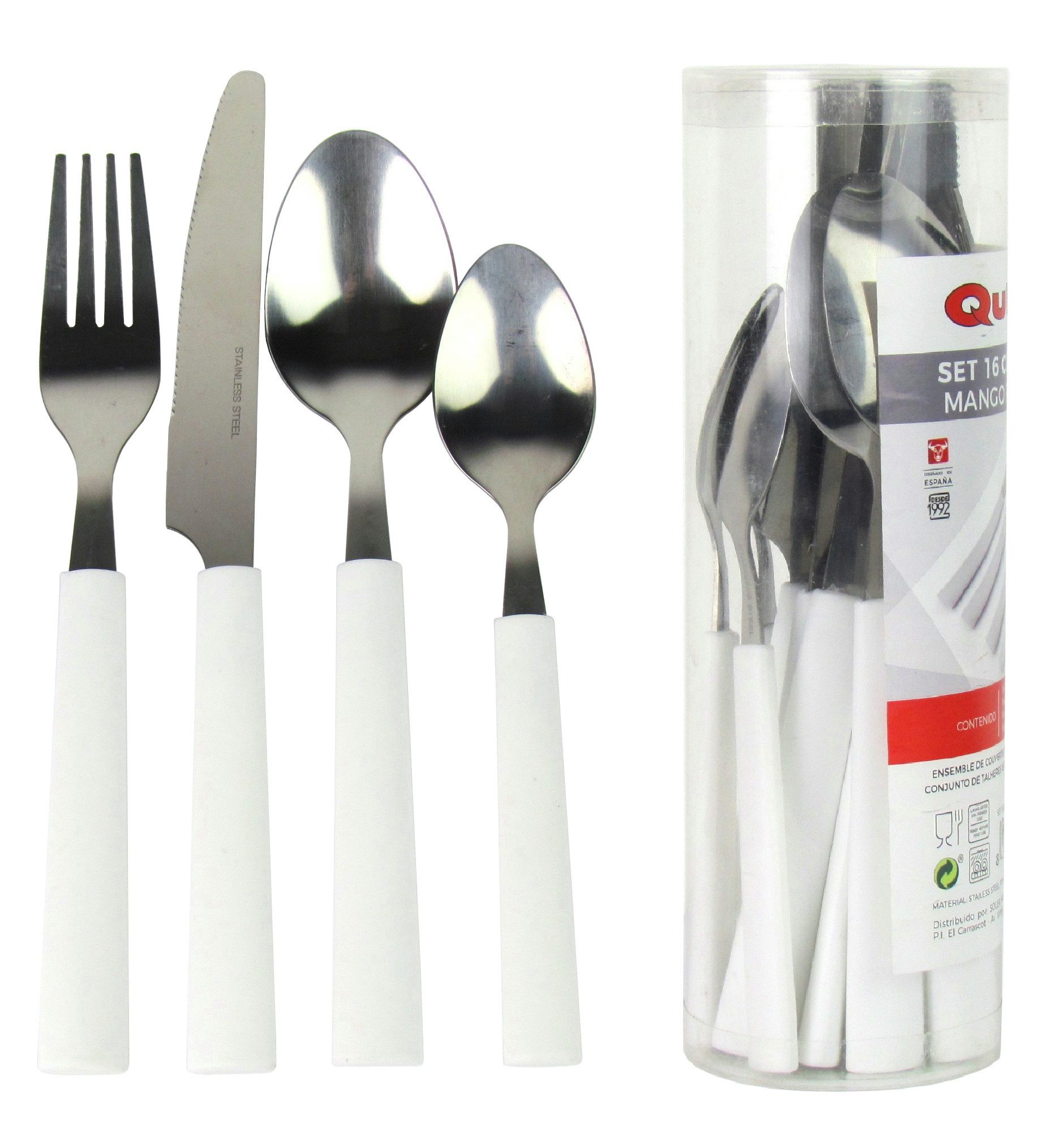 Quttin Besteck-Set 16-tlg. Besteckset Campingbesteck Gartenbesteck für, 4 Personen, spülmaschinengeeignet