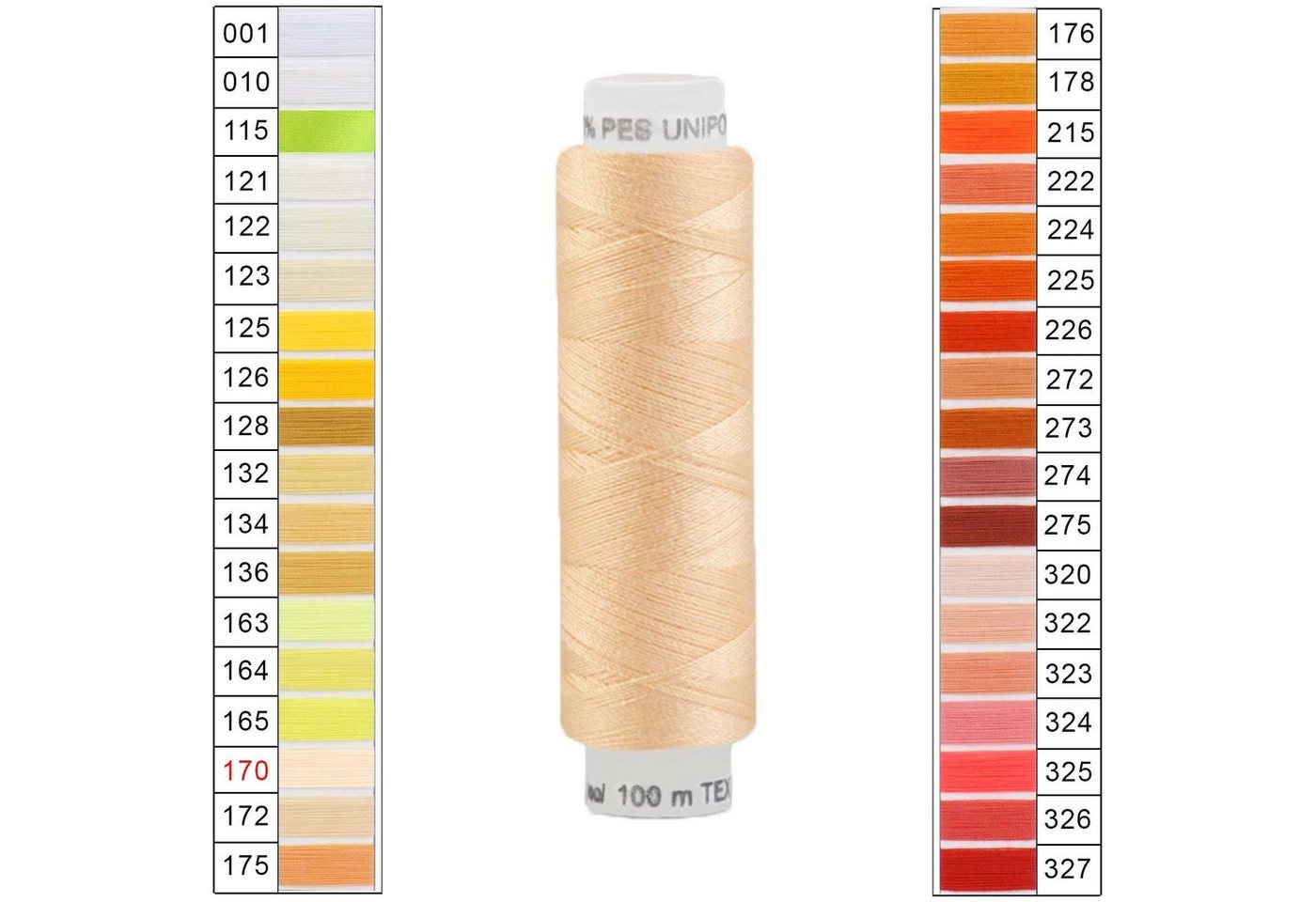 Thumbnail - maDDma Nähgarn 100m Unipoly 120 TEX14x2 Farbwahl 1v6 Nähgarn, 100 m, 170