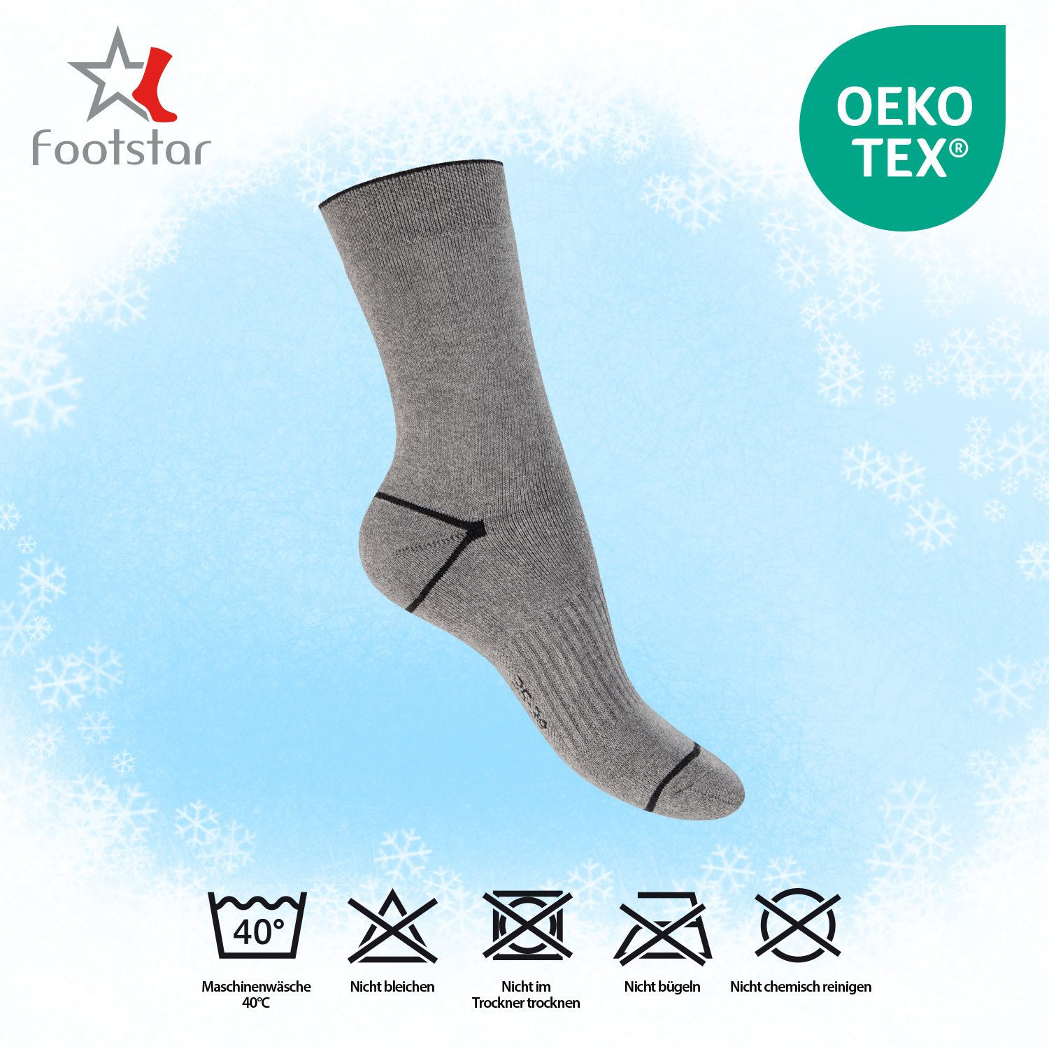 Footstar Thermosocken Thermo Winter Socken Vollfrottee (6 Paar) für Damen & Herren