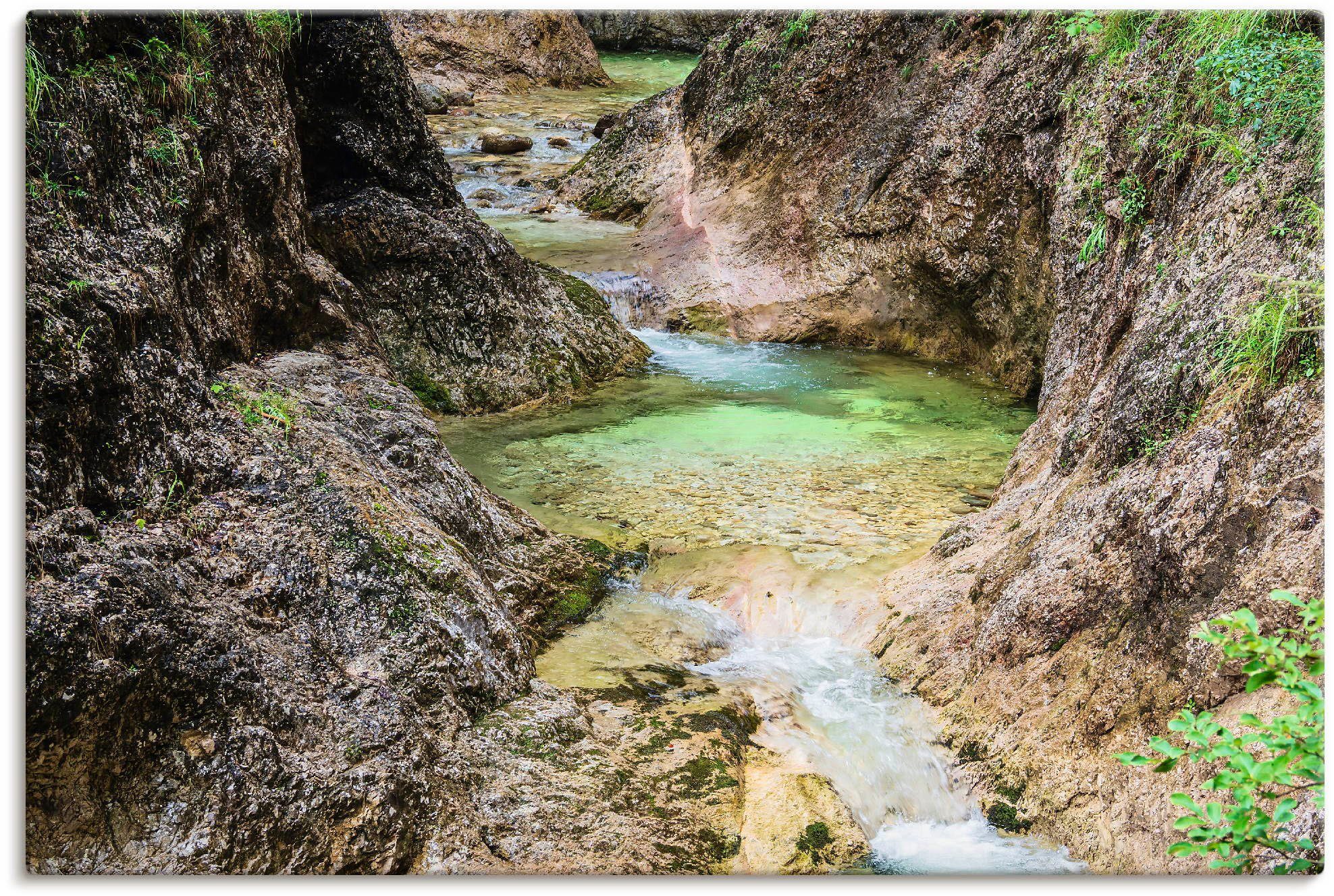 Artland Wandbild Almbachklamm im Wandaufkleber versch. Leinwandbild, Gewässer Poster oder Größen als Berchtesgadener Land, Alubild, in (1 St)