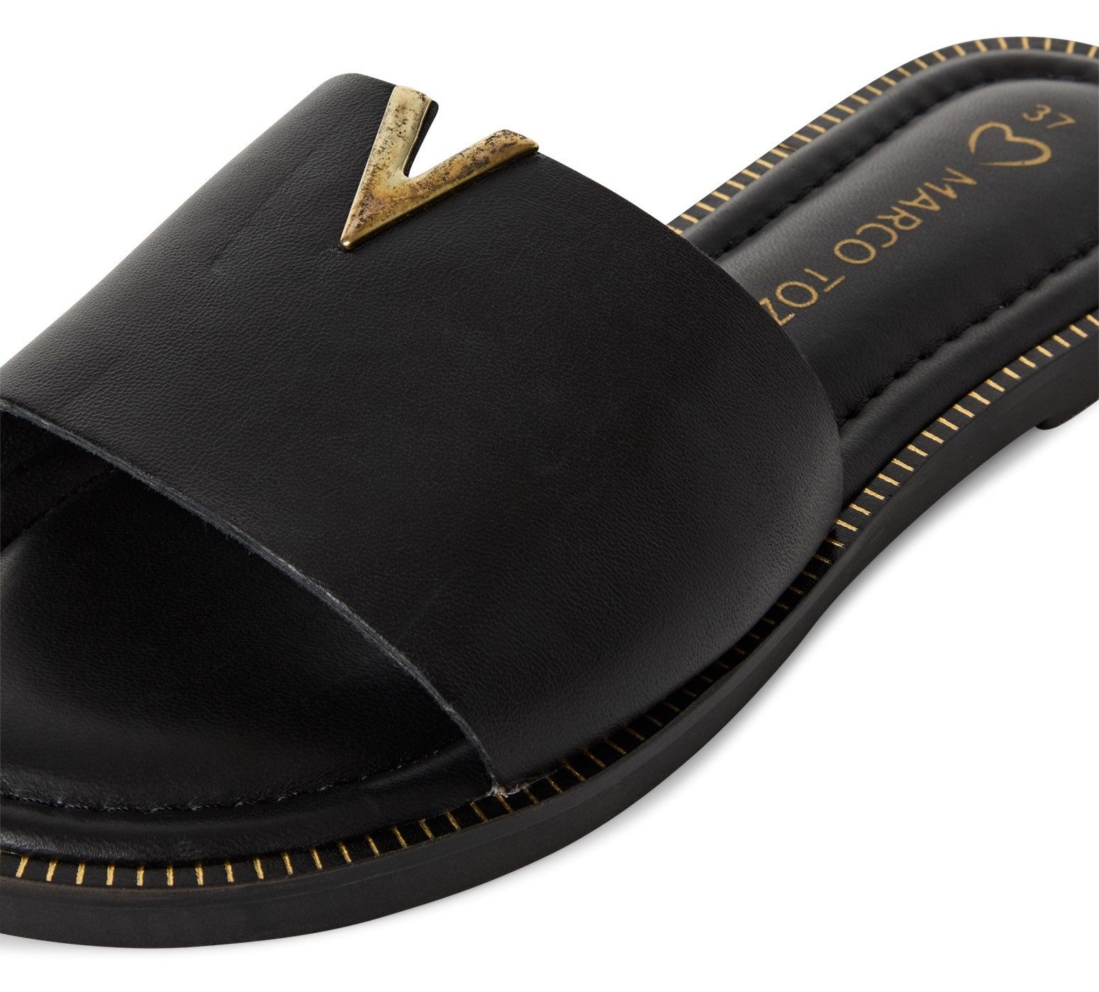 MARCO TOZZI Pantolette, Flats, Sommerschuh mit edlem Schmuckelement günstig online kaufen