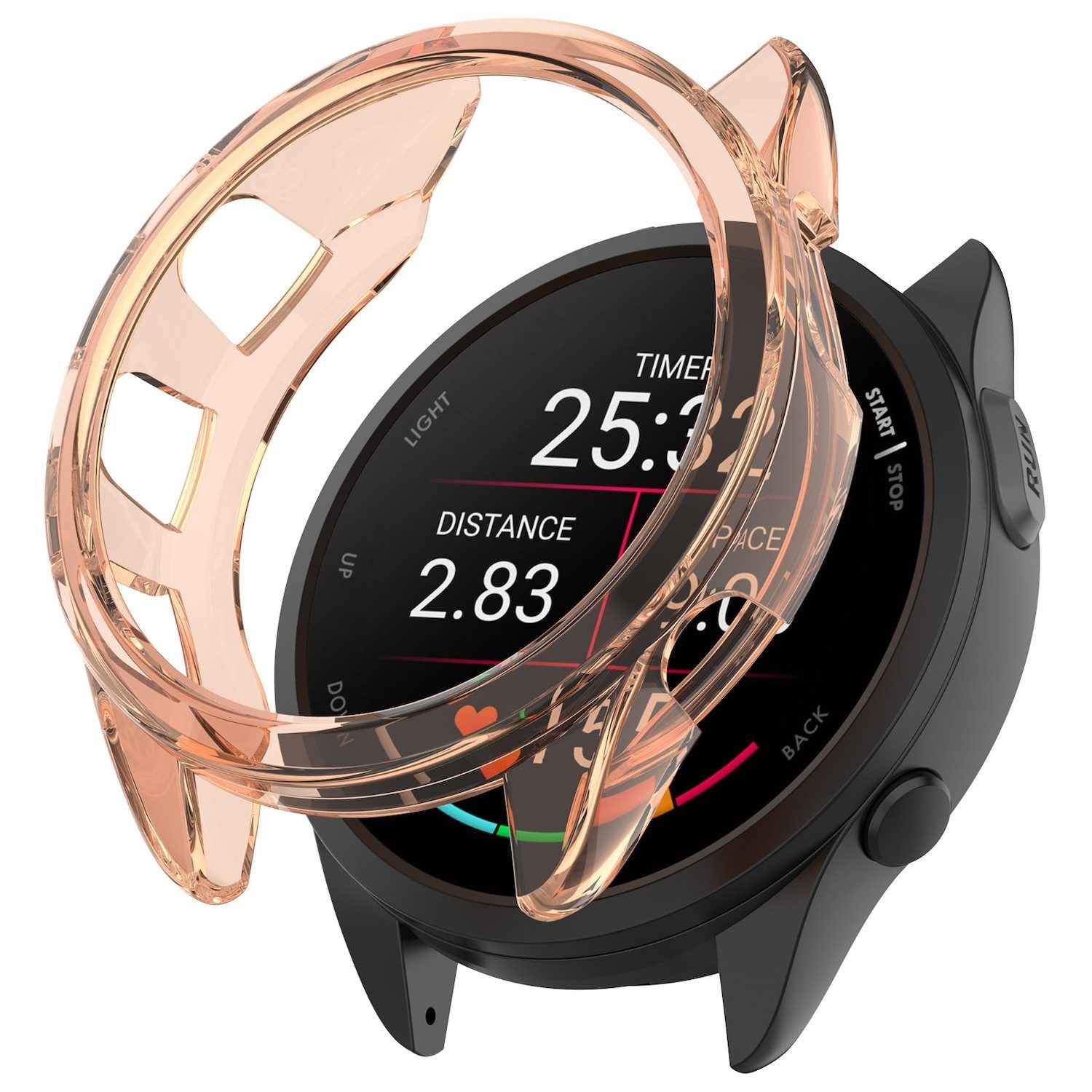 Wigento Smartwatch-Hülle Für Garmin Forerunner 165 / 165 Music Schutz TPU Watch Gehäuse Pink