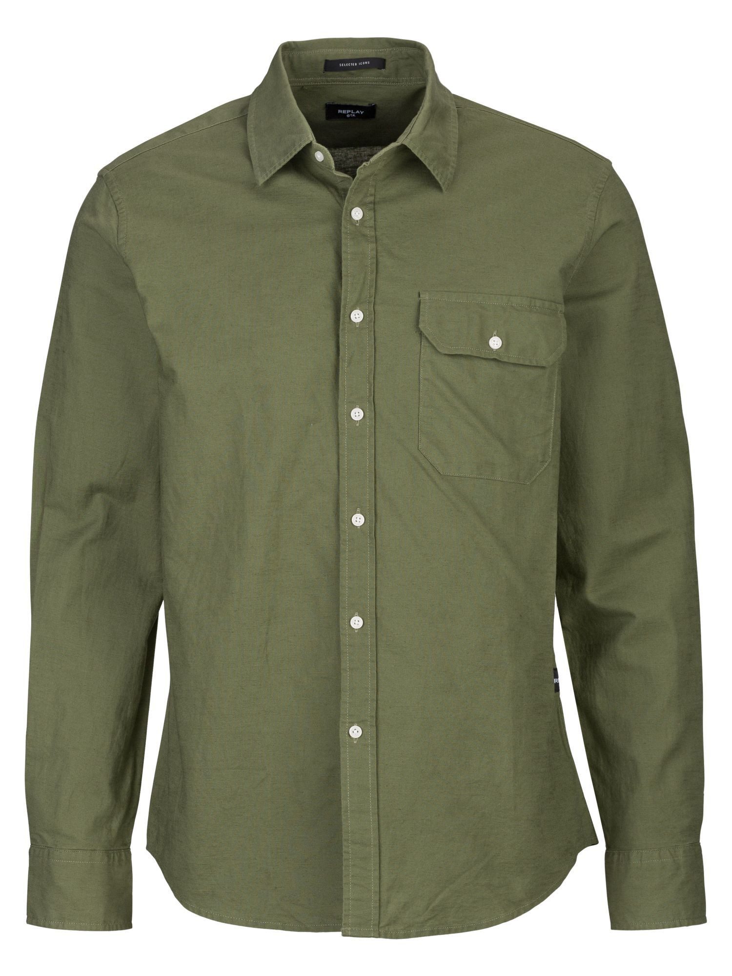 Replay Langarmhemd COTTON/LINEN