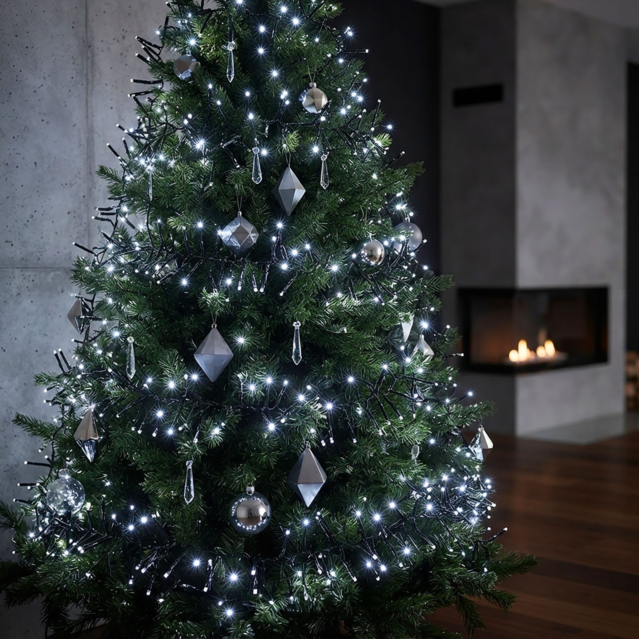 Spetebo LED-Lichterkette Büschel Lichterkette kalt weiß - 14,6 m / 2016 LED, 2016-flammig, Baum Beleuchtung mit Controller und Speicherchip – Indoor / Outdoor – Bild 5 von 5
