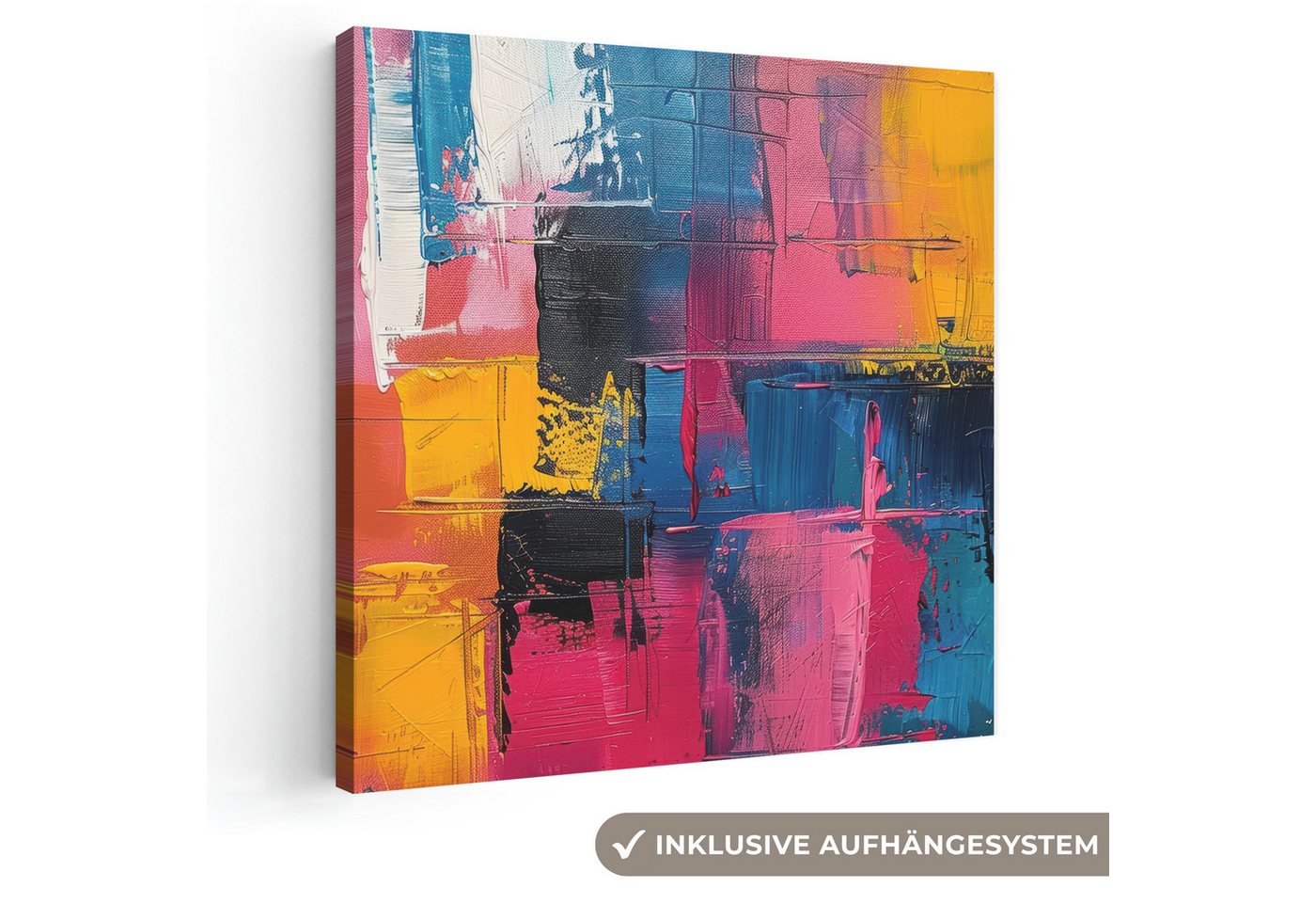 OneMillionCanvasses® Leinwandbild Lackierung - Kunst - Modern - Abstrakt, Fotodruck (1 St), Wandbild, Deko Schlafzimmer Wohnzimmer Flur 20x20 cm