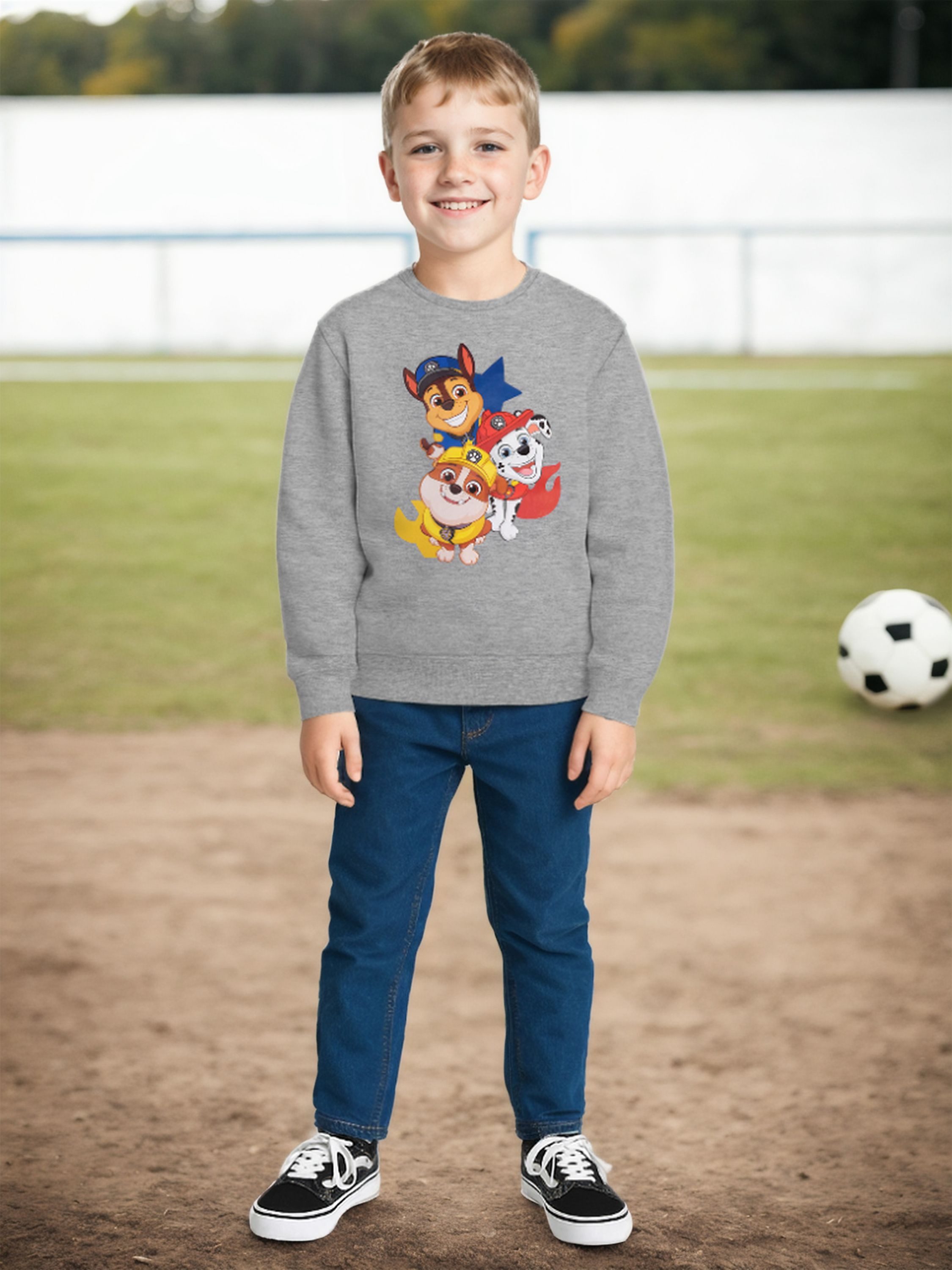 United Labels® Sweatshirt Paw Patrol Sweatshirt für Jungen - Kinder Pullover Oberteil Grau