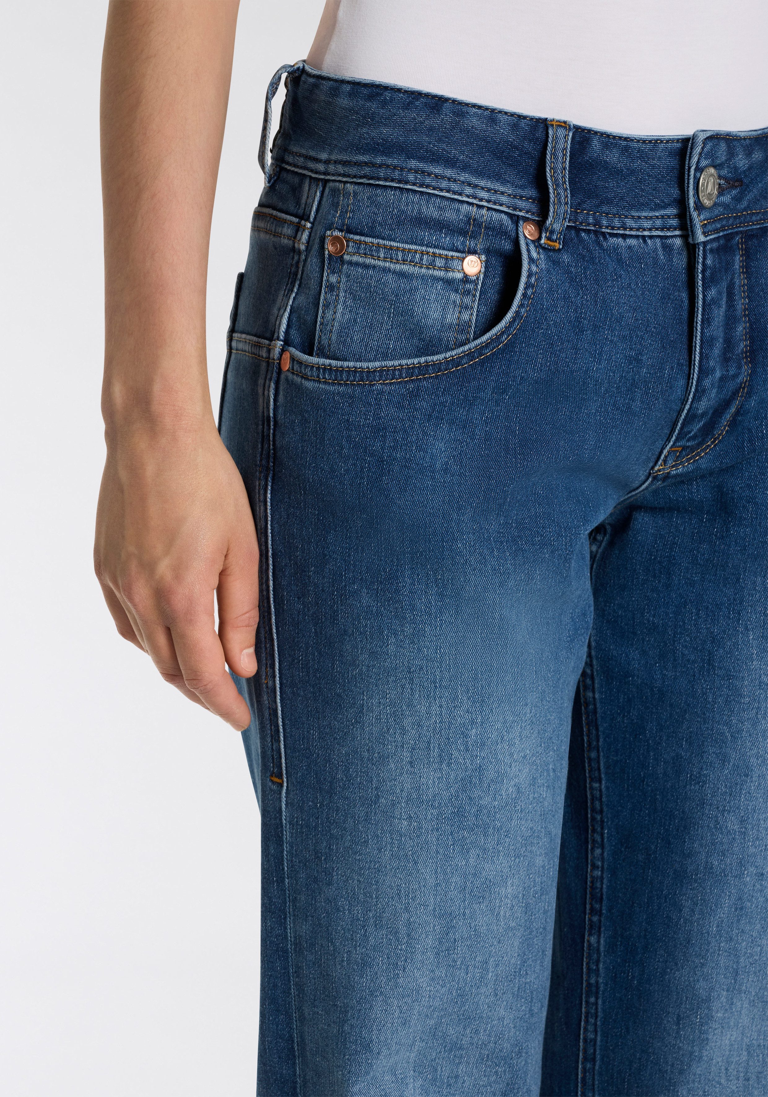 Herrlicher 5-Pocket-Jeans Edna Denim Cashmere Touch im Flared Fit, Cashmere Touch