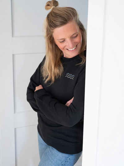 FUXBAU Sweater Fair Fashion Surf Sweater Wellen Stick, Fair & nachhaltig, Biobaumwolle