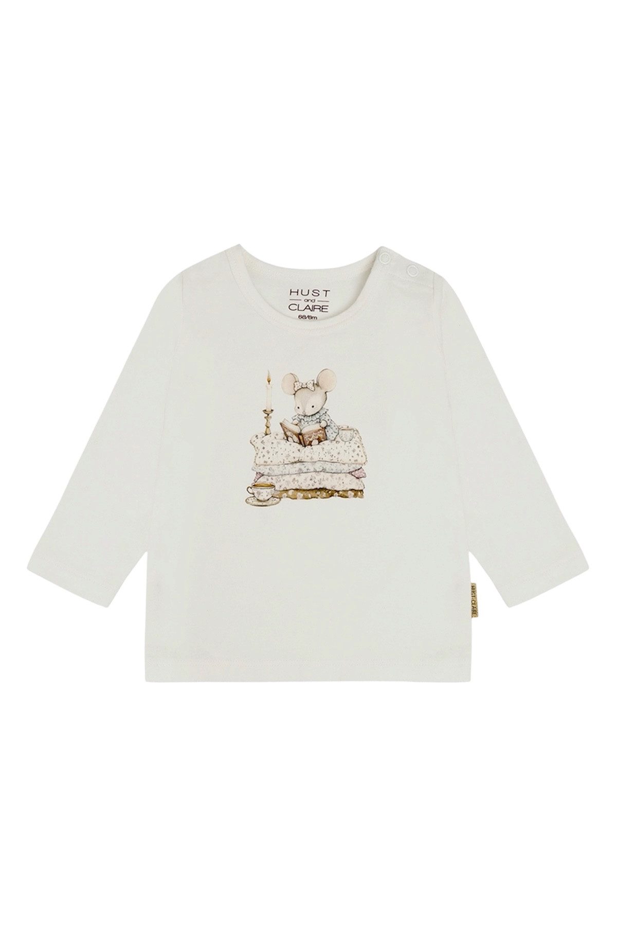 Hust & Claire Langarmshirt HCAnna Mouse (1-tlg) HCAnna Mouse Langarmshirt mit Mäusemotiv – Ivory