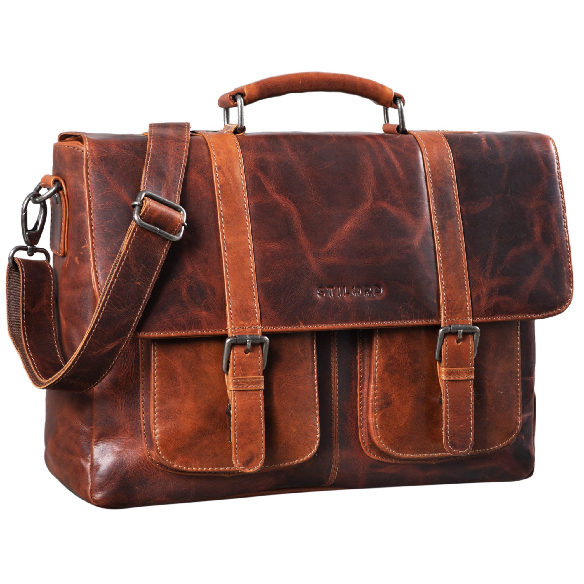 Aktentasche "Pontius" Vintage Aktentasche Männer Leder