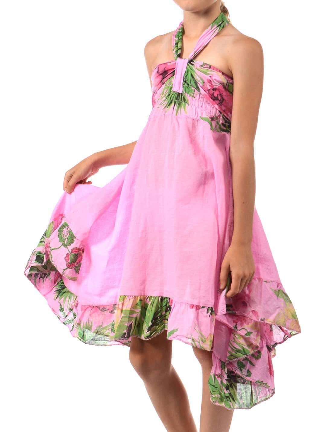 BEZLIT Sommerkleid Mädchen Sommer Kleid (1-tlg) Schulterfrei,elastischer Bund Rosa