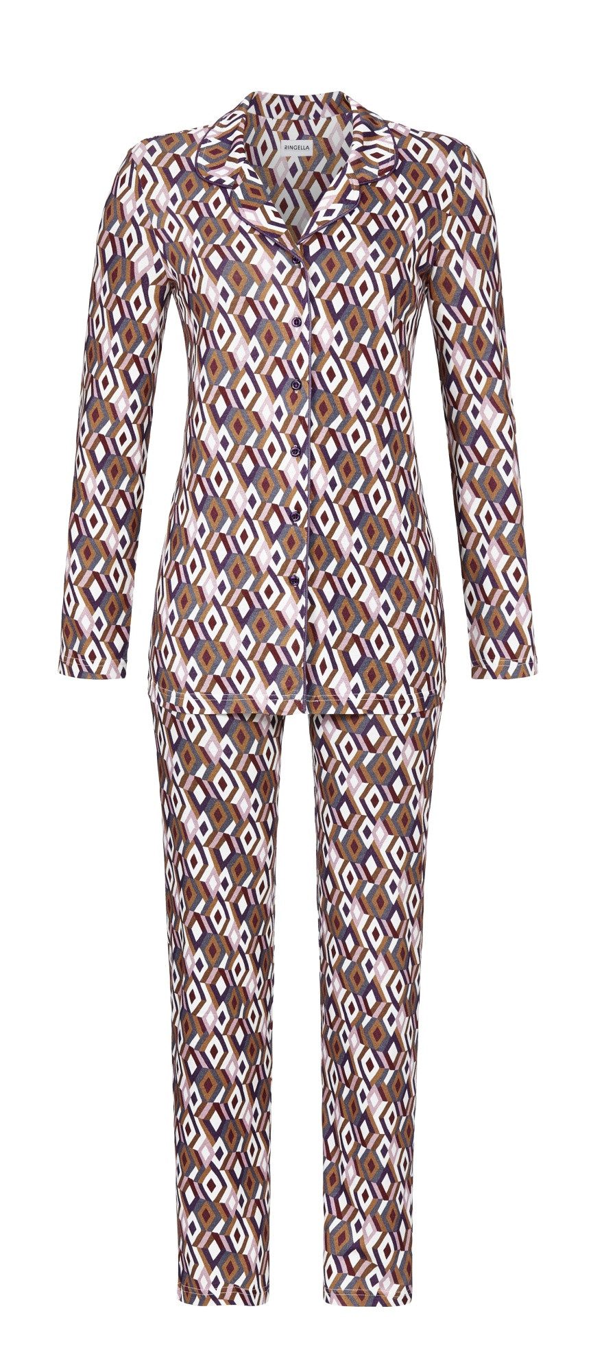 Ringella Pyjama mit abstraktem Rautendessin (2 tlg)