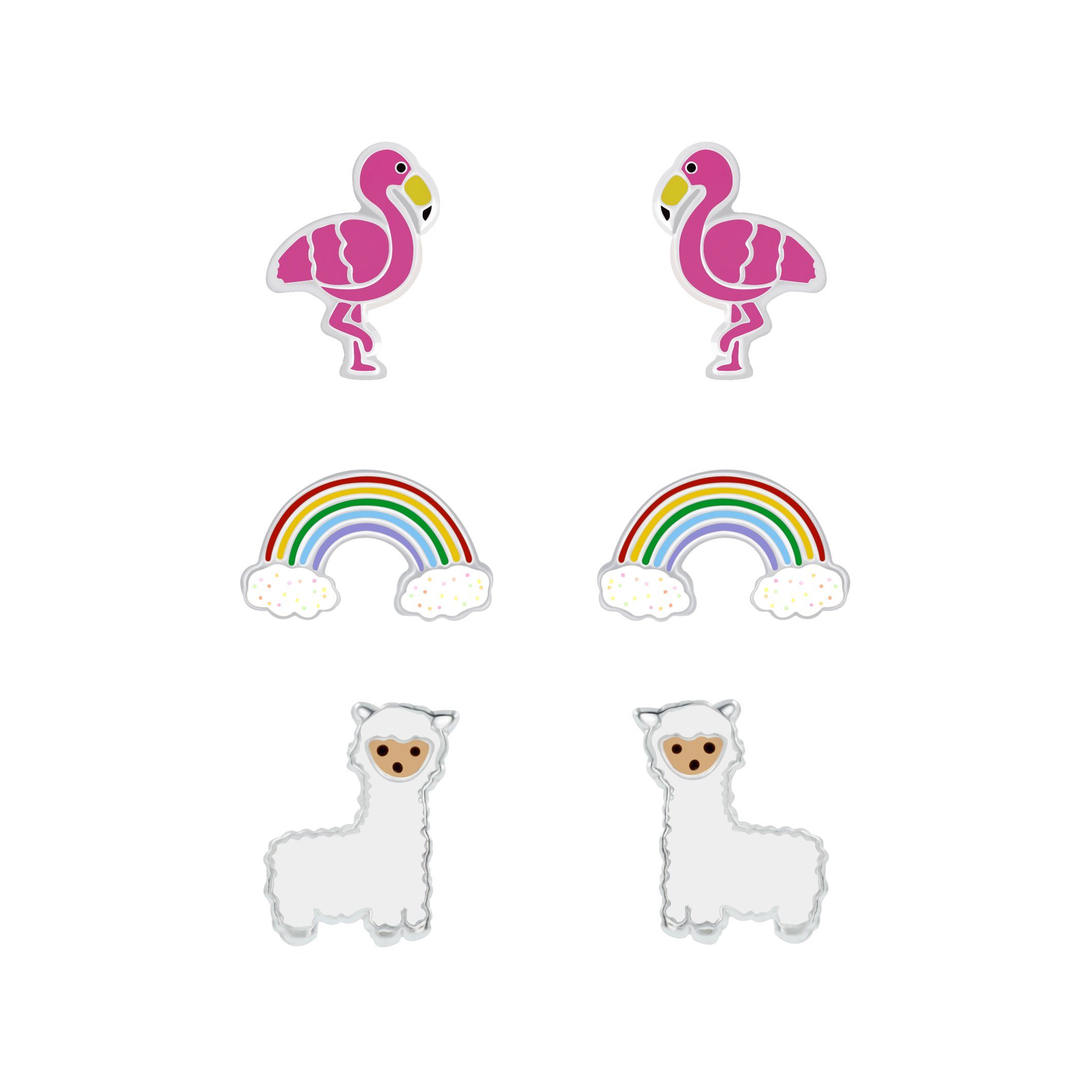 ALEXANDER YORK Ohrstecker-Set Flamingo, Regenbogen, Alpaka, günstig online kaufen