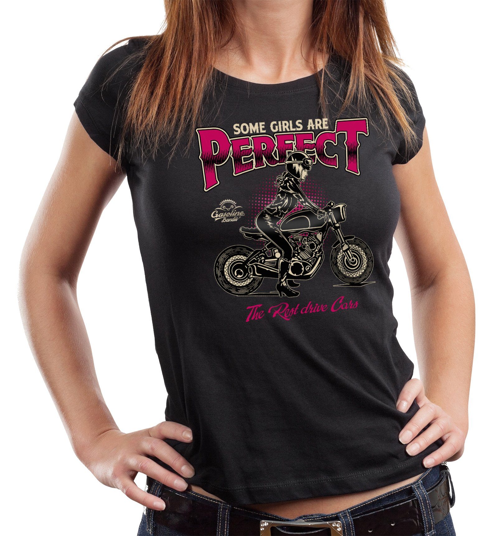 GASOLINE BANDIT® T-Shirt Damen Lady Biker-Shirt: Some Girls are Perfect