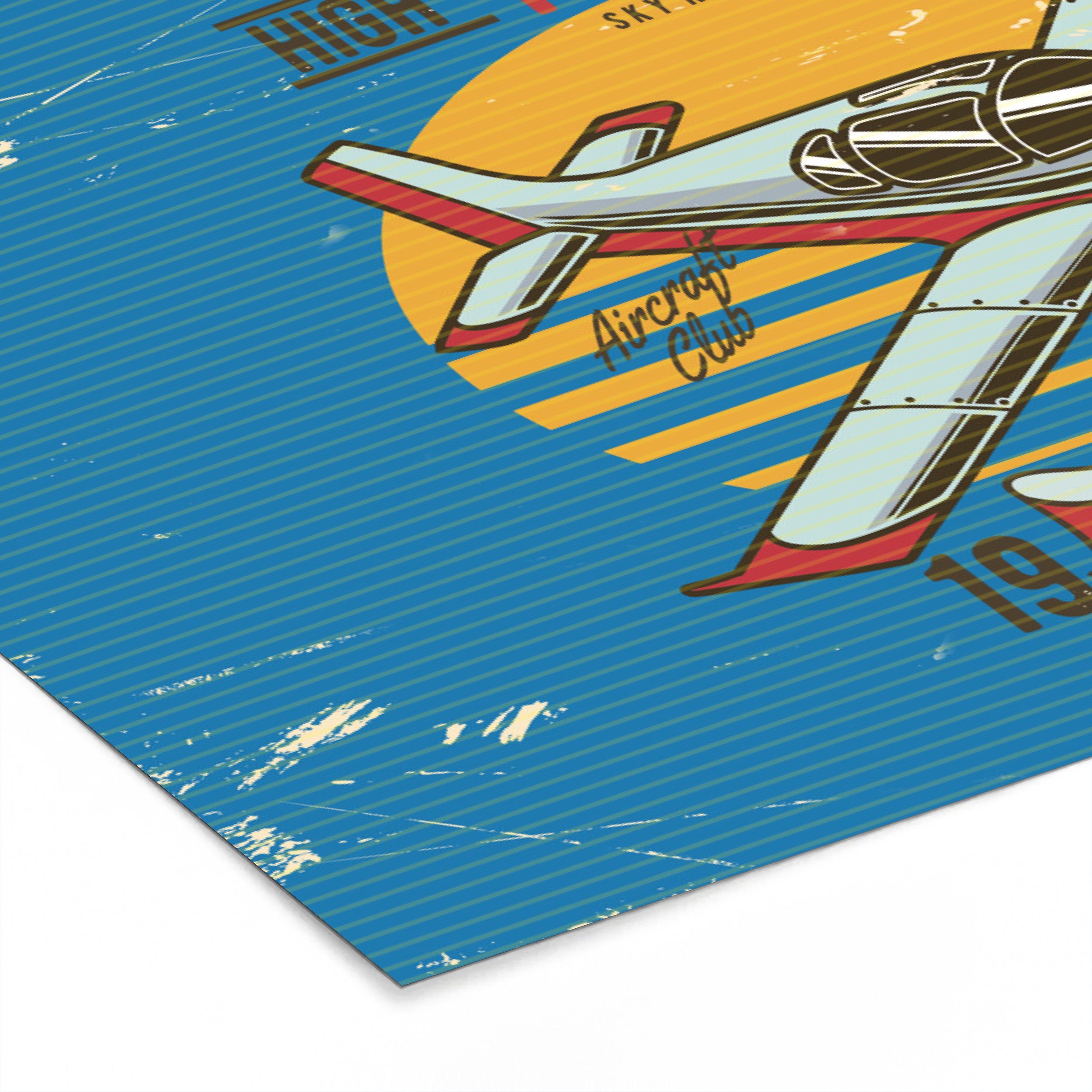 Poster Mancave - Wanddeko, Bilderrahmen Gerahmtes Flugzeug Bilder, Vintage, Wandposter, - St), MuchoWow Poster, (1 Schwarzem