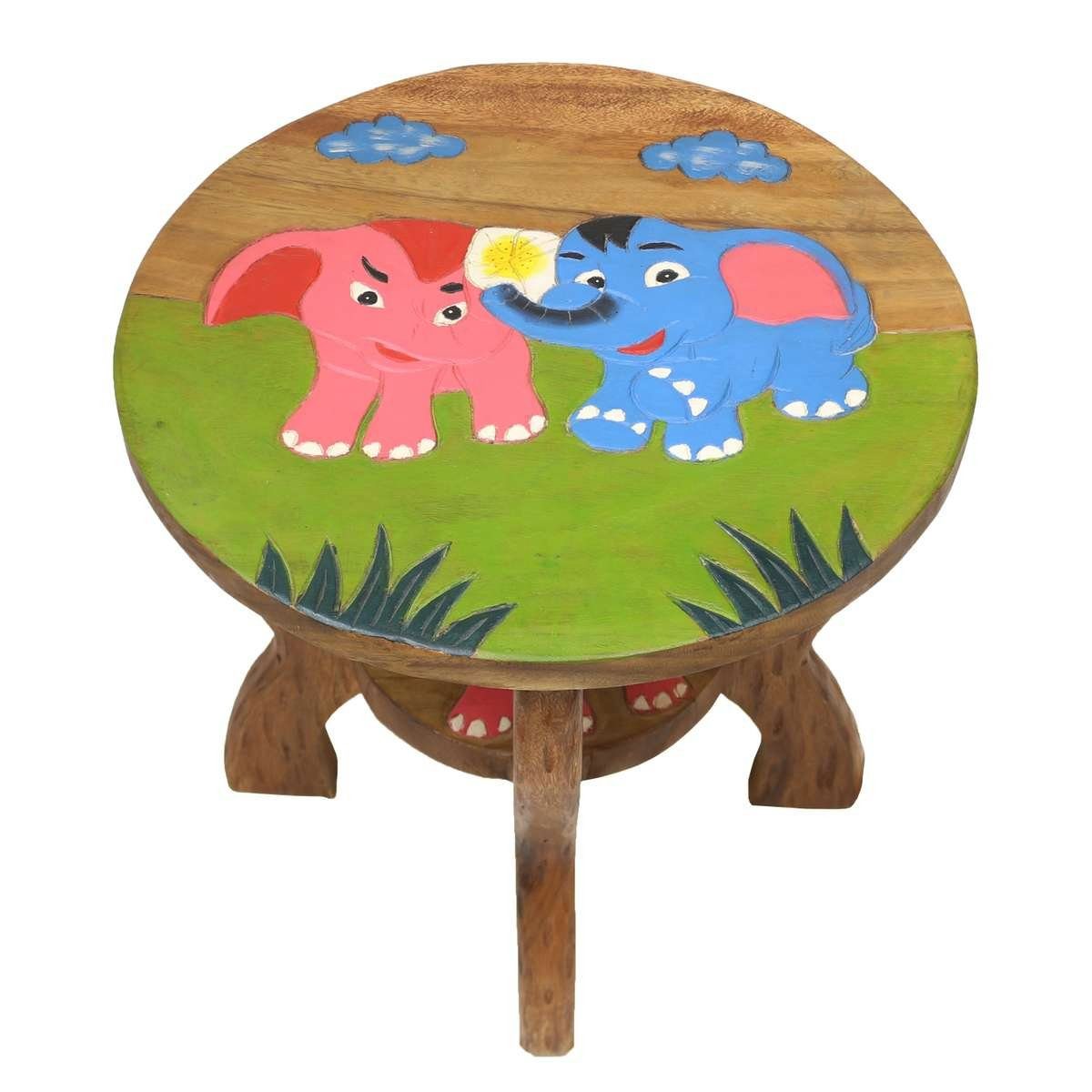 Oriental Galerie Kindertisch Kindermöbel Kindertisch 45 cm Elefant, Handarbeit