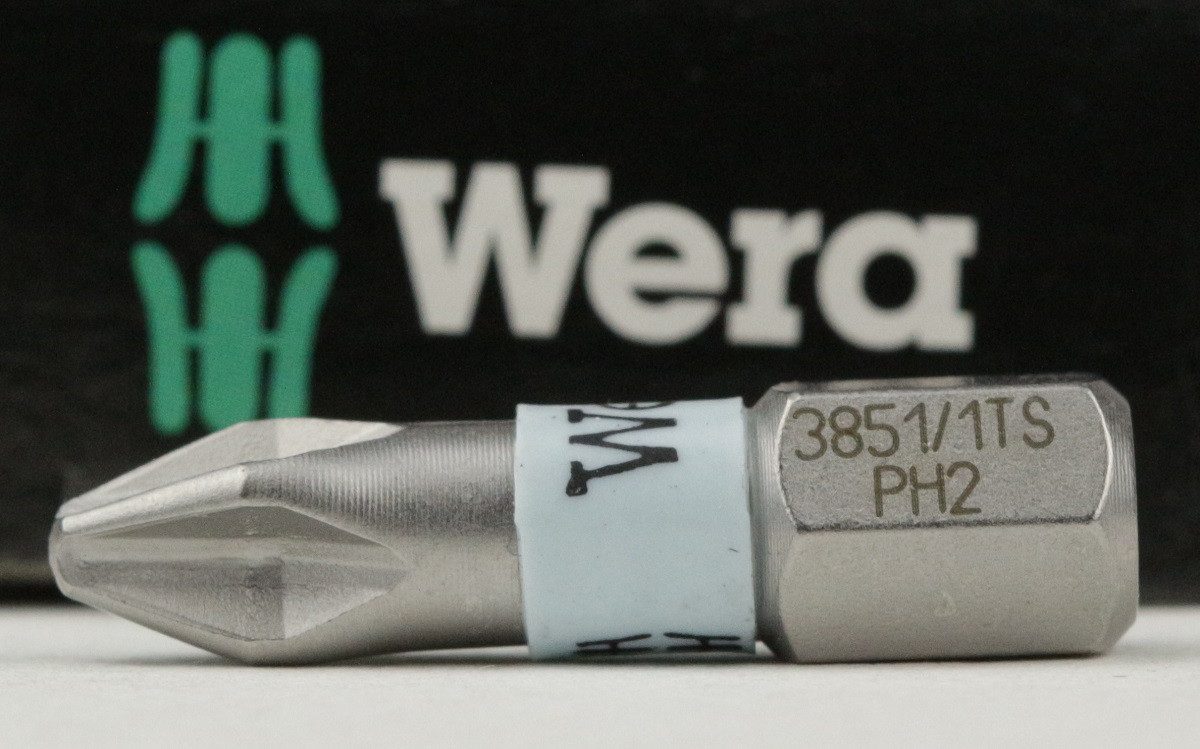 Wera Kreuzschlitz-Bit Edelstahl-Bit - Phillips 2 - 1/4"x25 mm, 1-St.